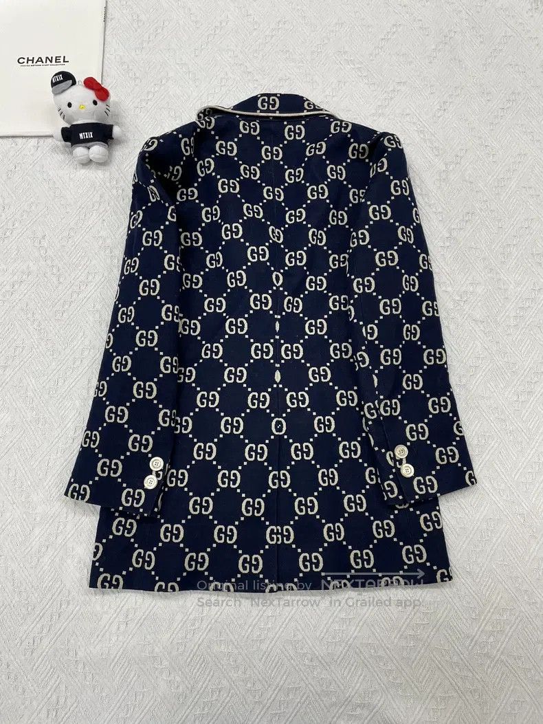 Gucci Gucci Blue full logo full double G coat jacket Size XS / US 0-2 / IT 36-38 - 3 Thumbnail