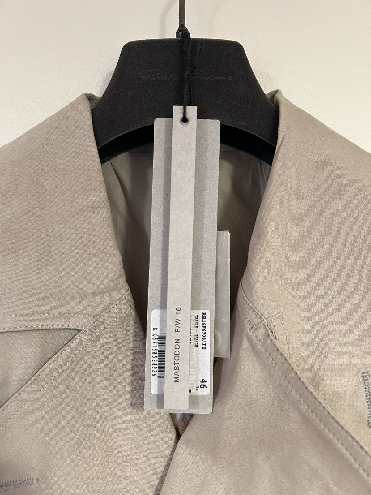 Rick Owens FW16 MASTODON Runway Trench Coat Size US S / EU 44-46 / 1 - 4 Thumbnail