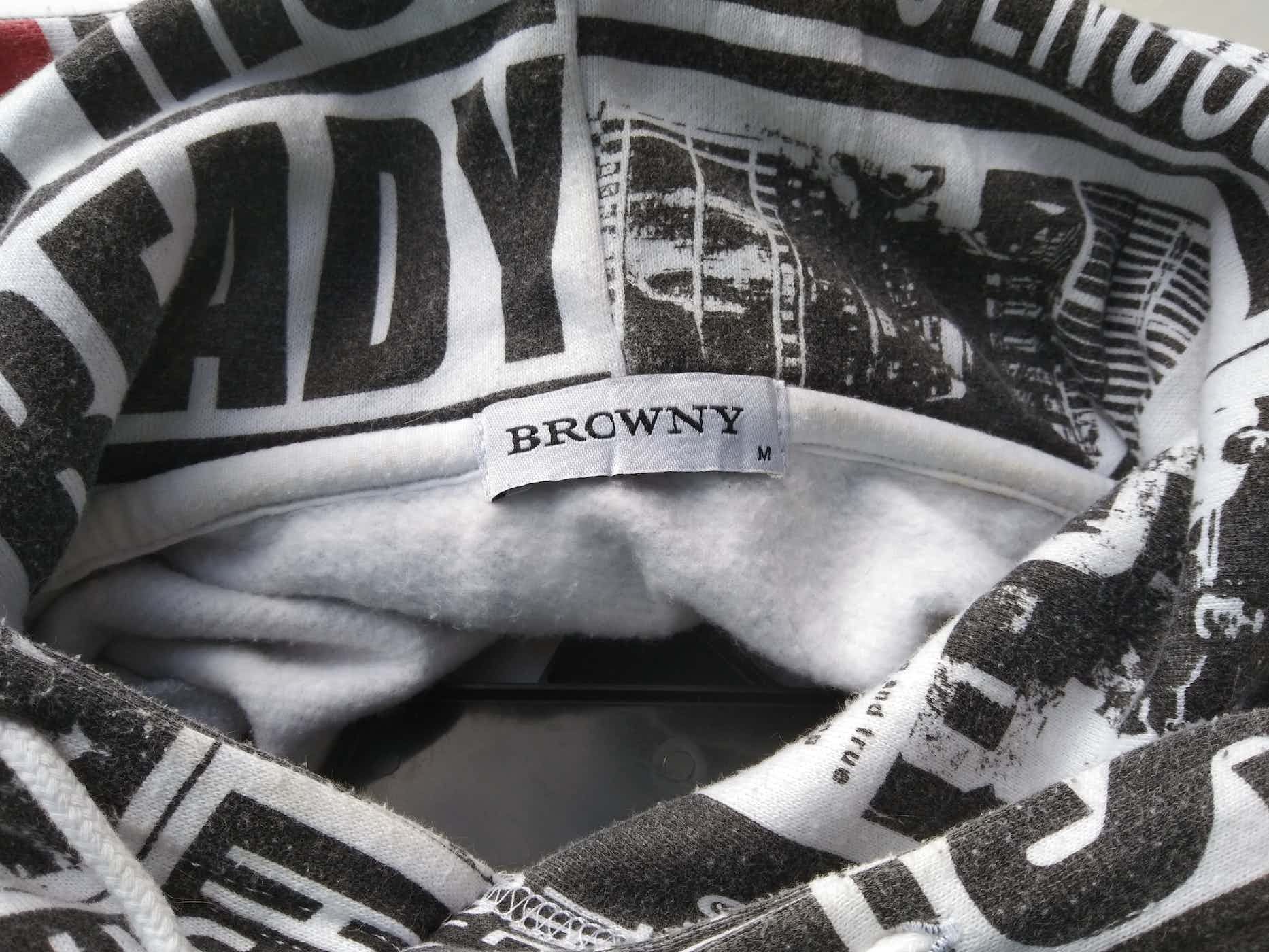 Japanese Brand BROWNY NEWS PAPER SWEATSHIRT HOODIE Size US M / EU 48-50 / 2 - 8 Thumbnail