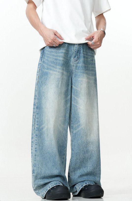 Jean American men's casual washed vintage blue scimitar jeans Size US 32 / EU 48 - 2 Thumbnail