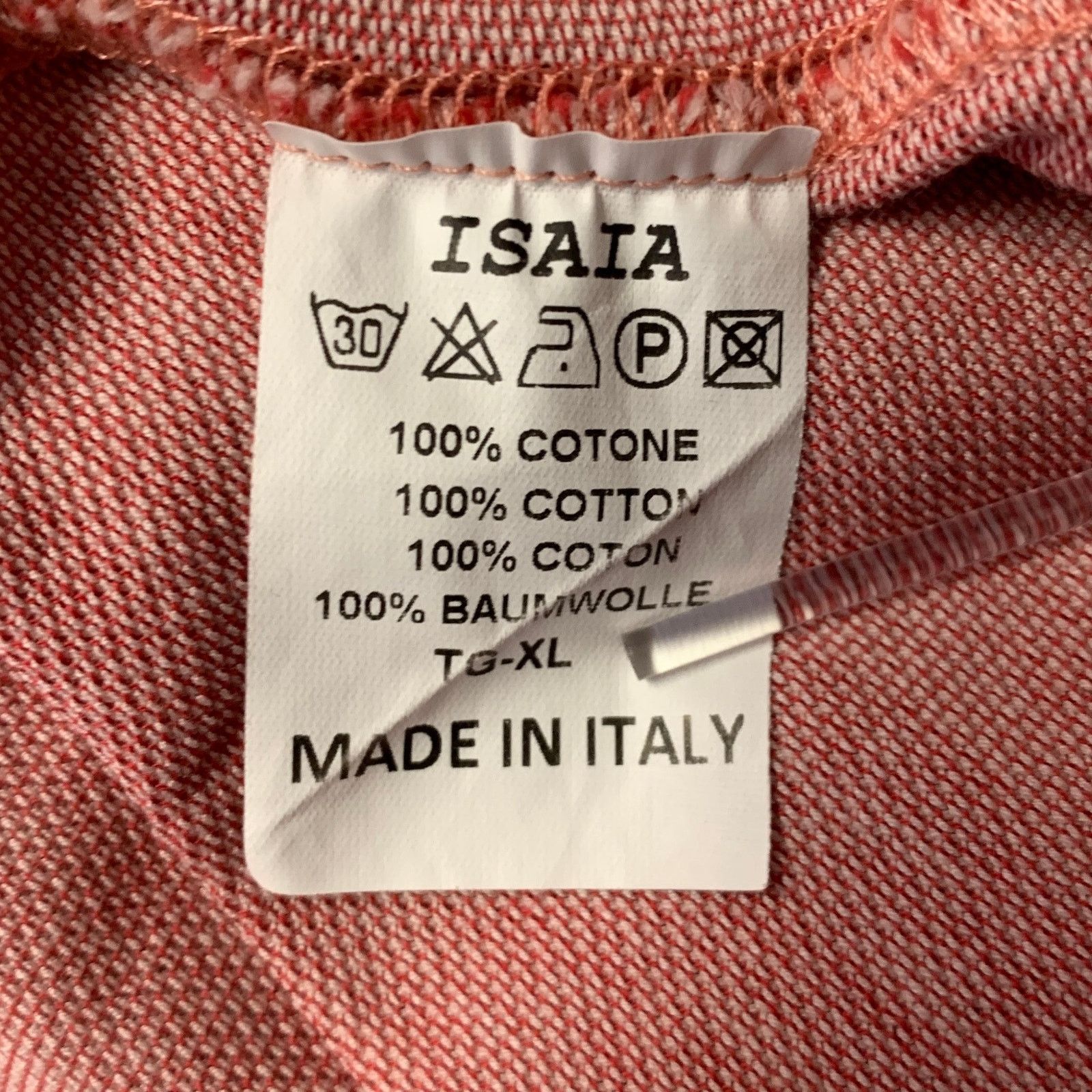 Isaia ISAIA Size XL Red White Nailhead Cotton Button Down Polo Size US XL / EU 56 / 4 - 5 Thumbnail