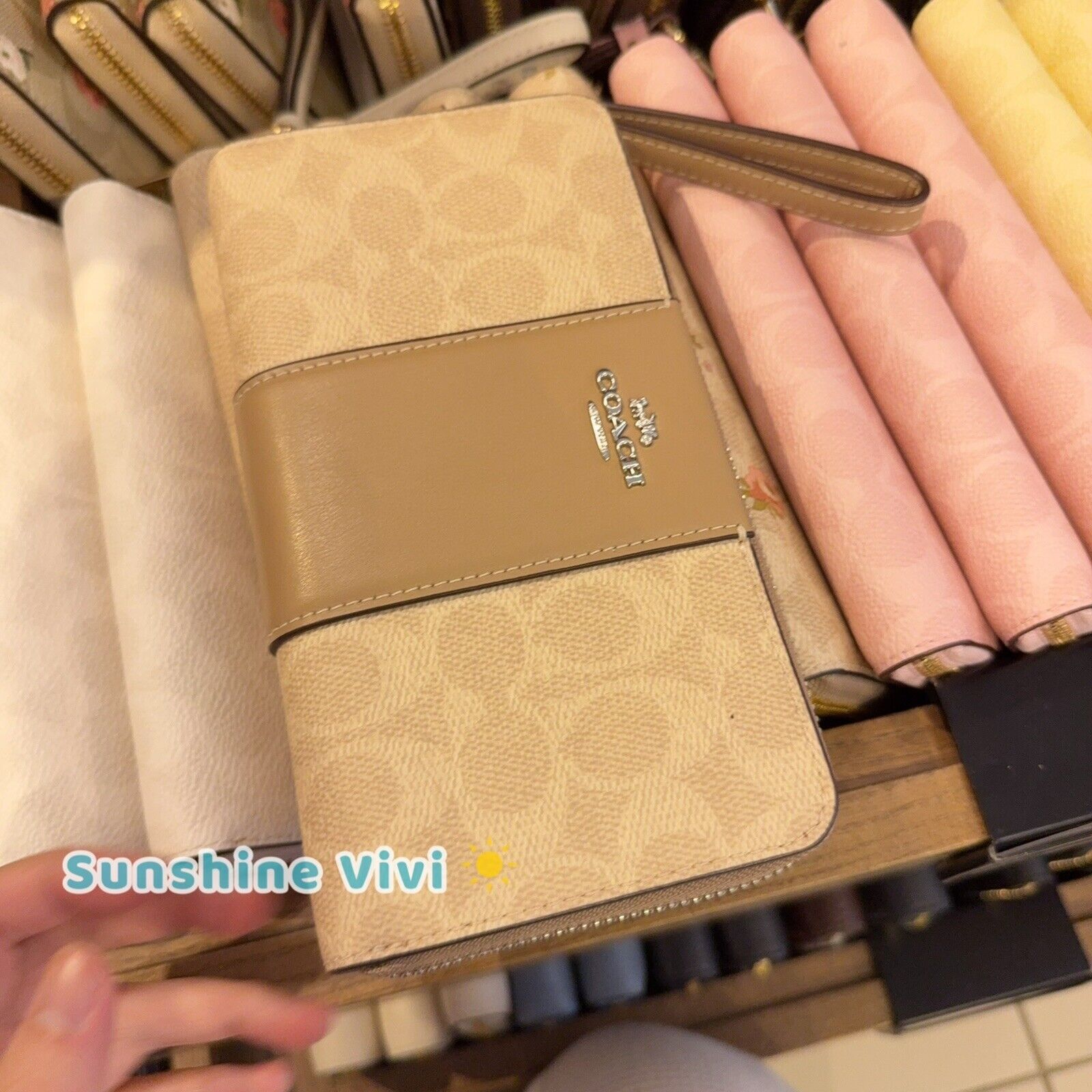 Coach NWT Coach Long Zip Around Wallet CW947 Silver/Sand/Taupe Size ONE SIZE - 1 Thumbnail
