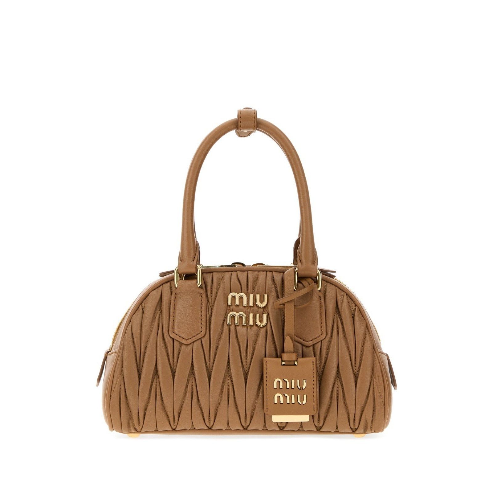 Miu Miu MIU MIU Arcadie $3150 Caramel Nappa Leather Top Handle Bag N Size ONE SIZE - 1 Thumbnail