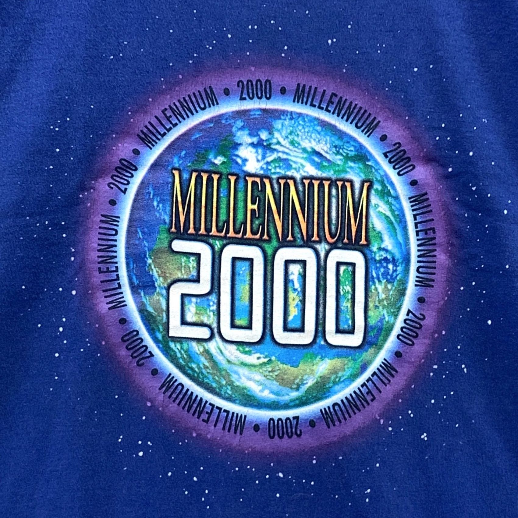 Vintage VINTAGE Circus Circus Millennium 2000 Shirt Blue Las Vegas Adult XL 23x31 Earth Graphic T-Shirt Womens Size US XL / EU 56 / 4 - 6 Thumbnail