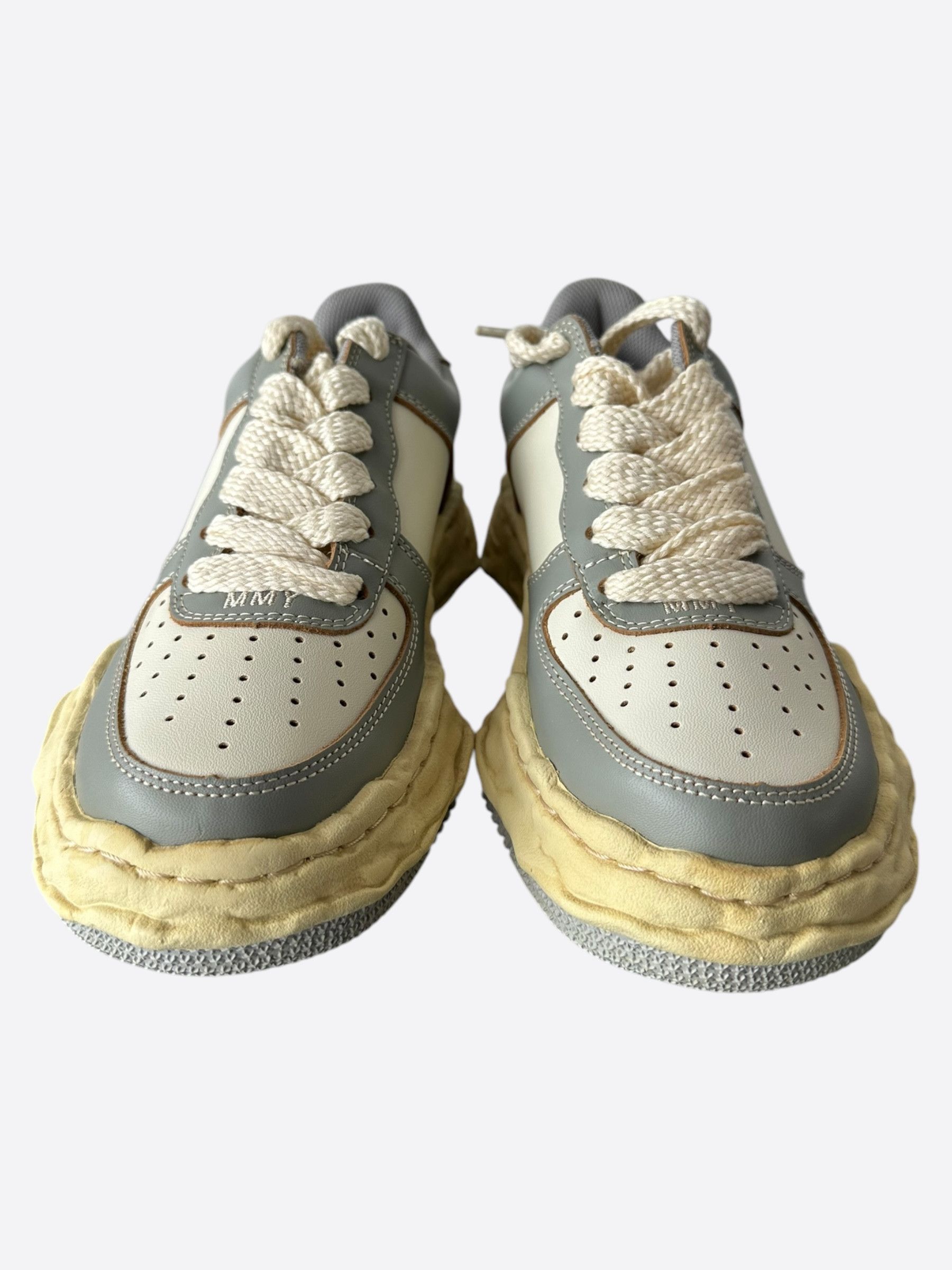 Maison MIHARA YASUHIRO Maison Mihara Yasuhiro Aged Grey & White Wayne Sneakers Size US 8 / EU 41 - 2 Thumbnail