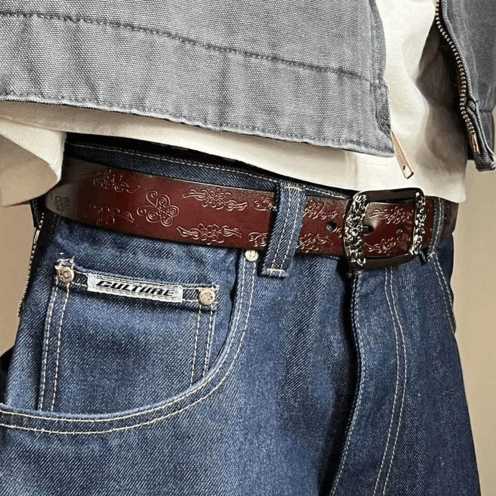 Other Stylish Leather Belt with Decorative Buckle Size ONE SIZE - 4 Thumbnail