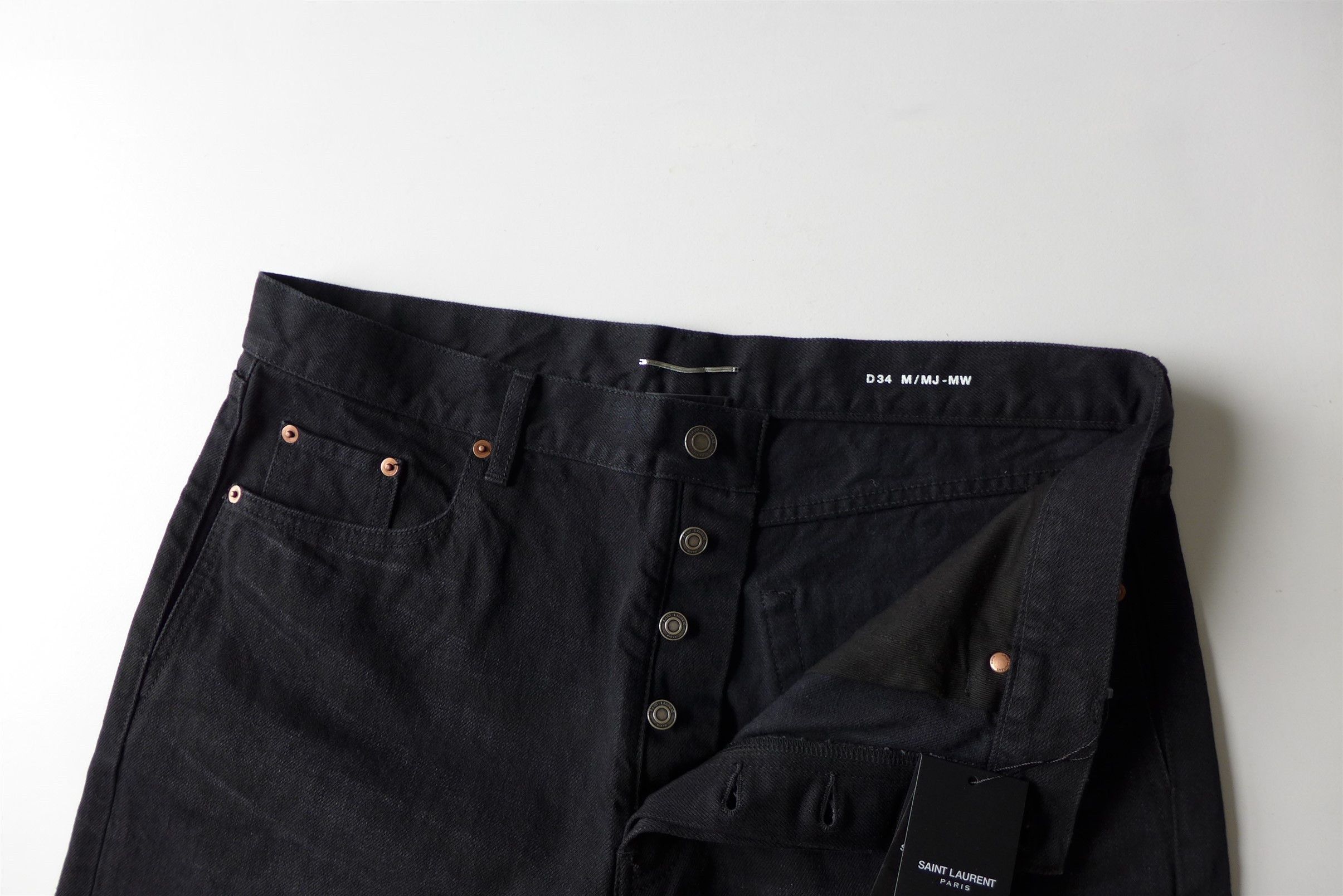 Saint Laurent Paris Saint Laurent D34 Mick Jeans - Osaka Black Denim Size US 34 / EU 50 - 12 Thumbnail