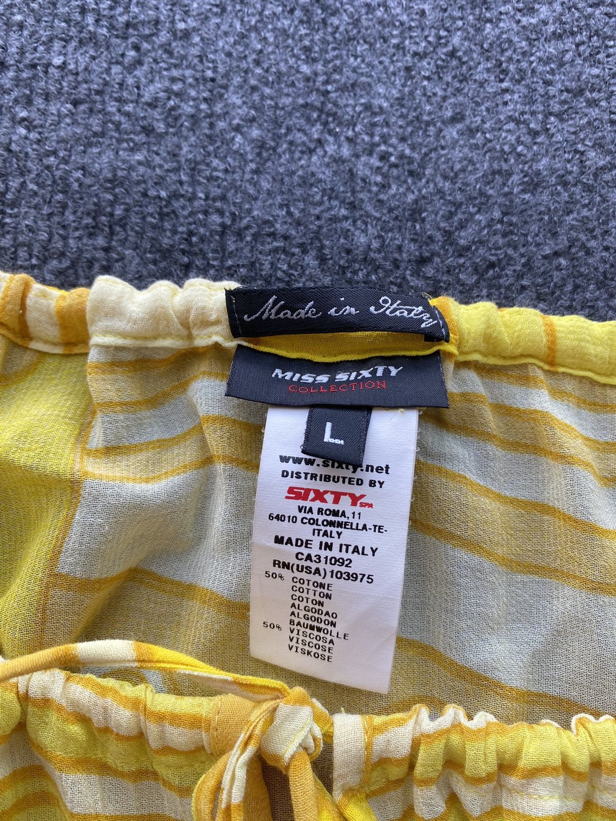 Miss Sixty 🔥Miss Sixty Sexy Balloon Sleeve yellow blouse alt goth emo Size L / US 10 / IT 46 - 2 Thumbnail