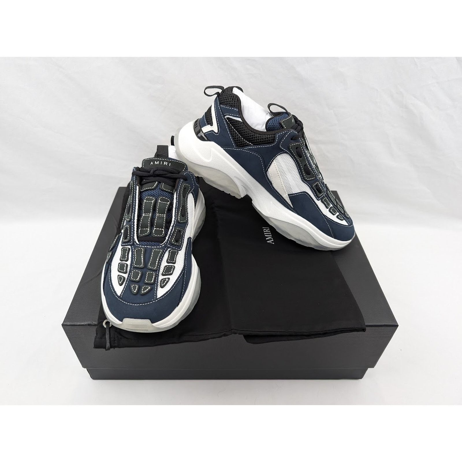 Amiri o1rshd1 Bone Runners Sneakers in Midnight Blue Size US 14 / EU 47 - 17 Thumbnail
