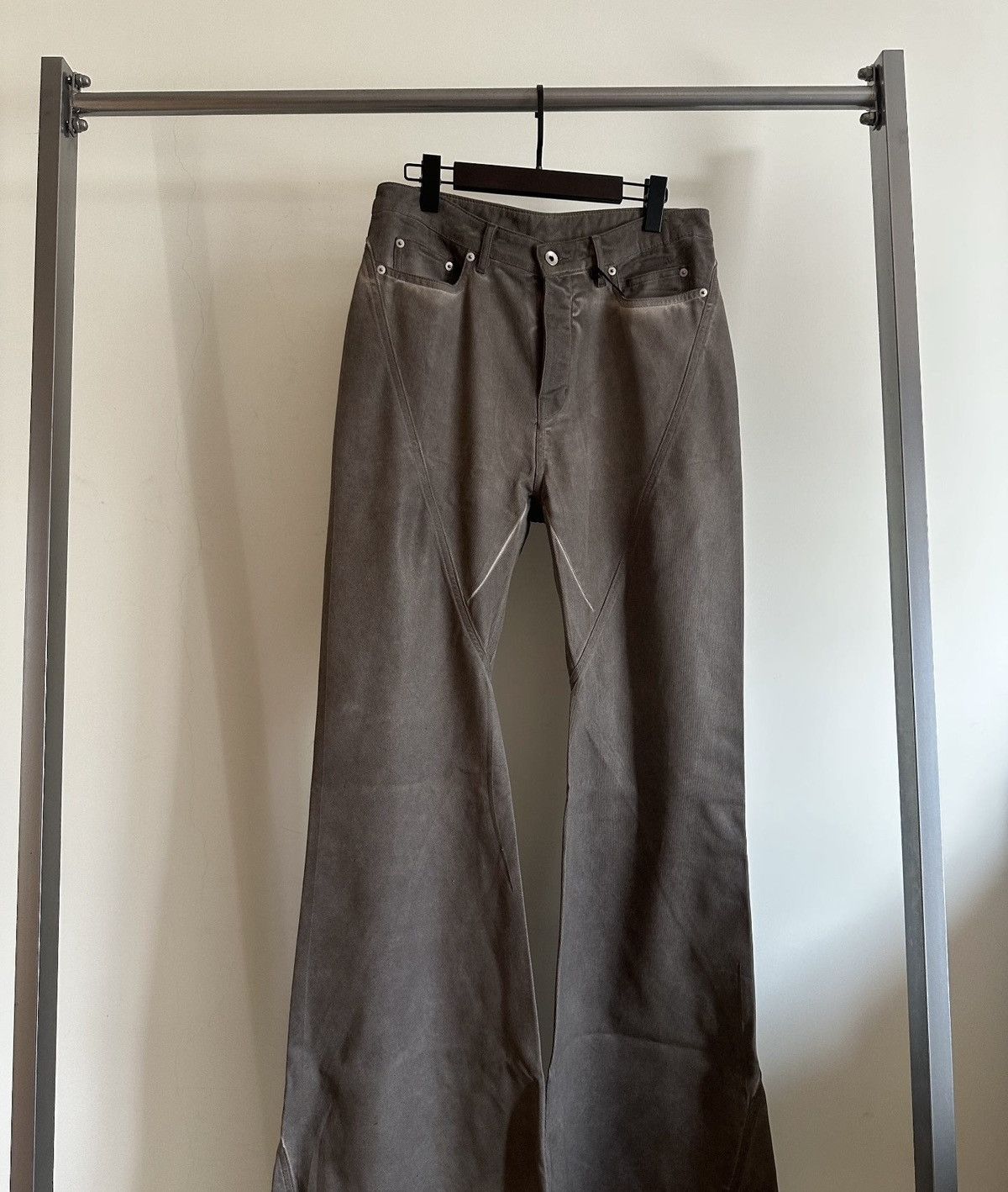 Rick Owens Rick Owens Bias Spared Flare Waxed Jeans Size US 32 / EU 48 - 1 Thumbnail