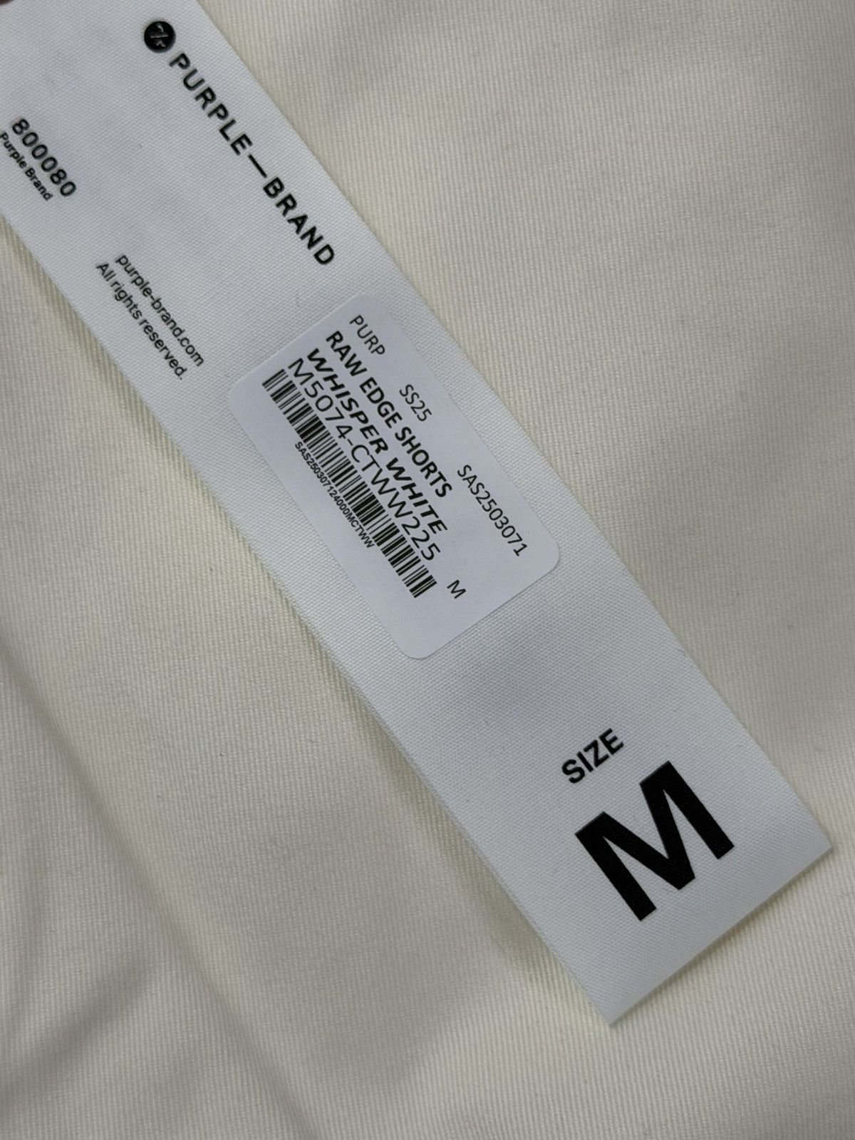 Purple Brand Purple Brand Raw Edge Shorts Whisper White (M) Size US 32 / EU 48 - 3 Thumbnail
