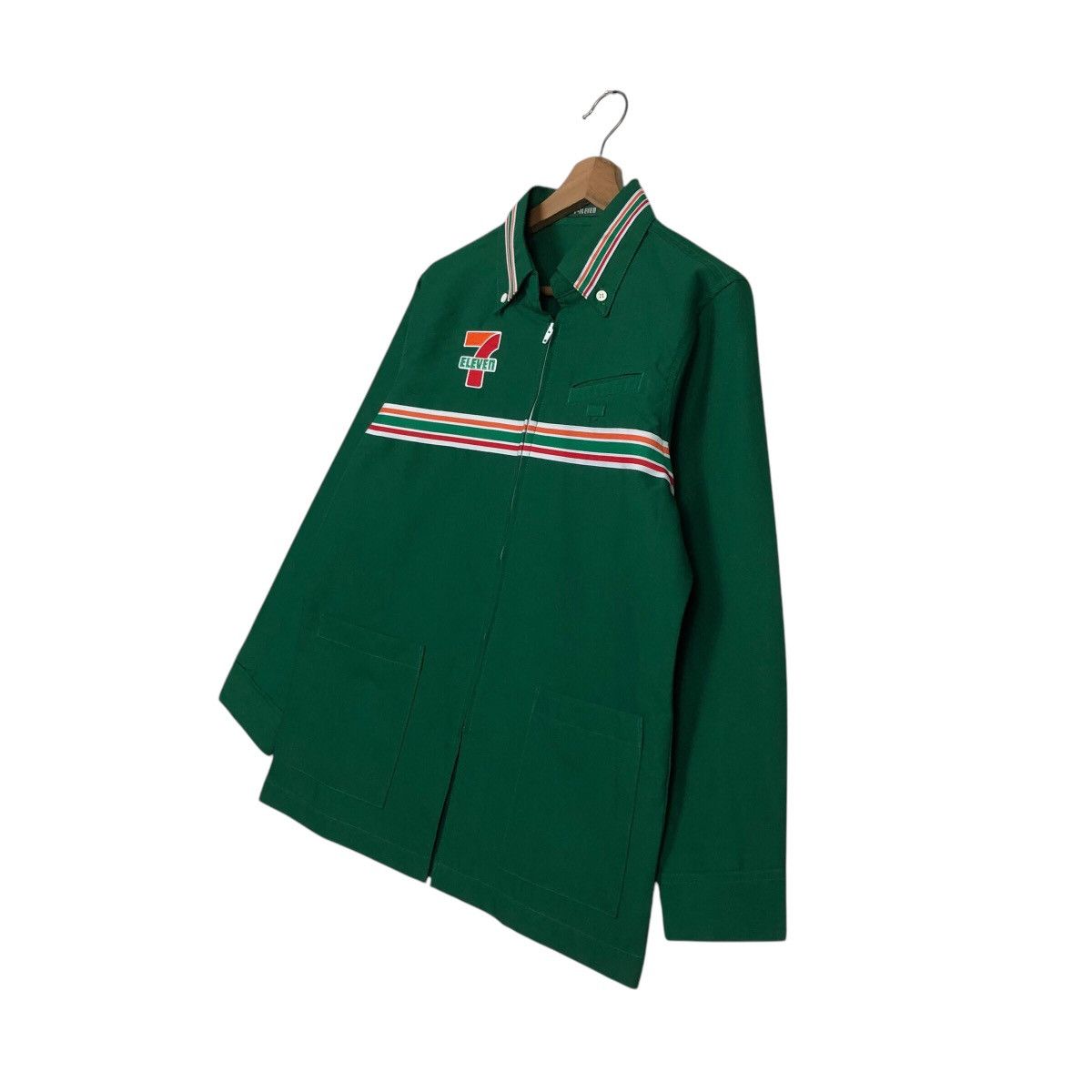 Japanese Brand 📌Vintage Worker Zipper Light Jacket 7-Eleven Japan Big Logo Size US M / EU 48-50 / 2 - 3 Thumbnail