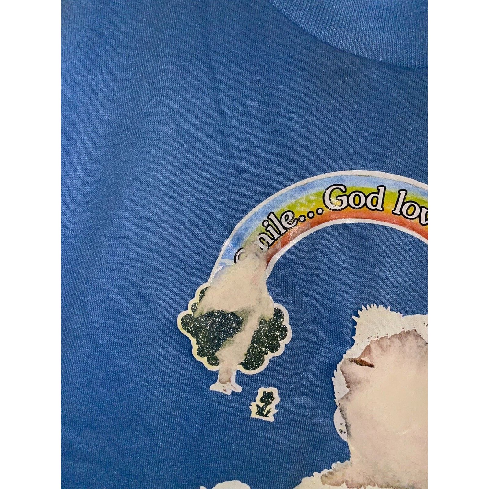 Other Vintage God Shirt Smile God Loves You Tee 70s 1970s Small Size US S / EU 44-46 / 1 - 4 Thumbnail