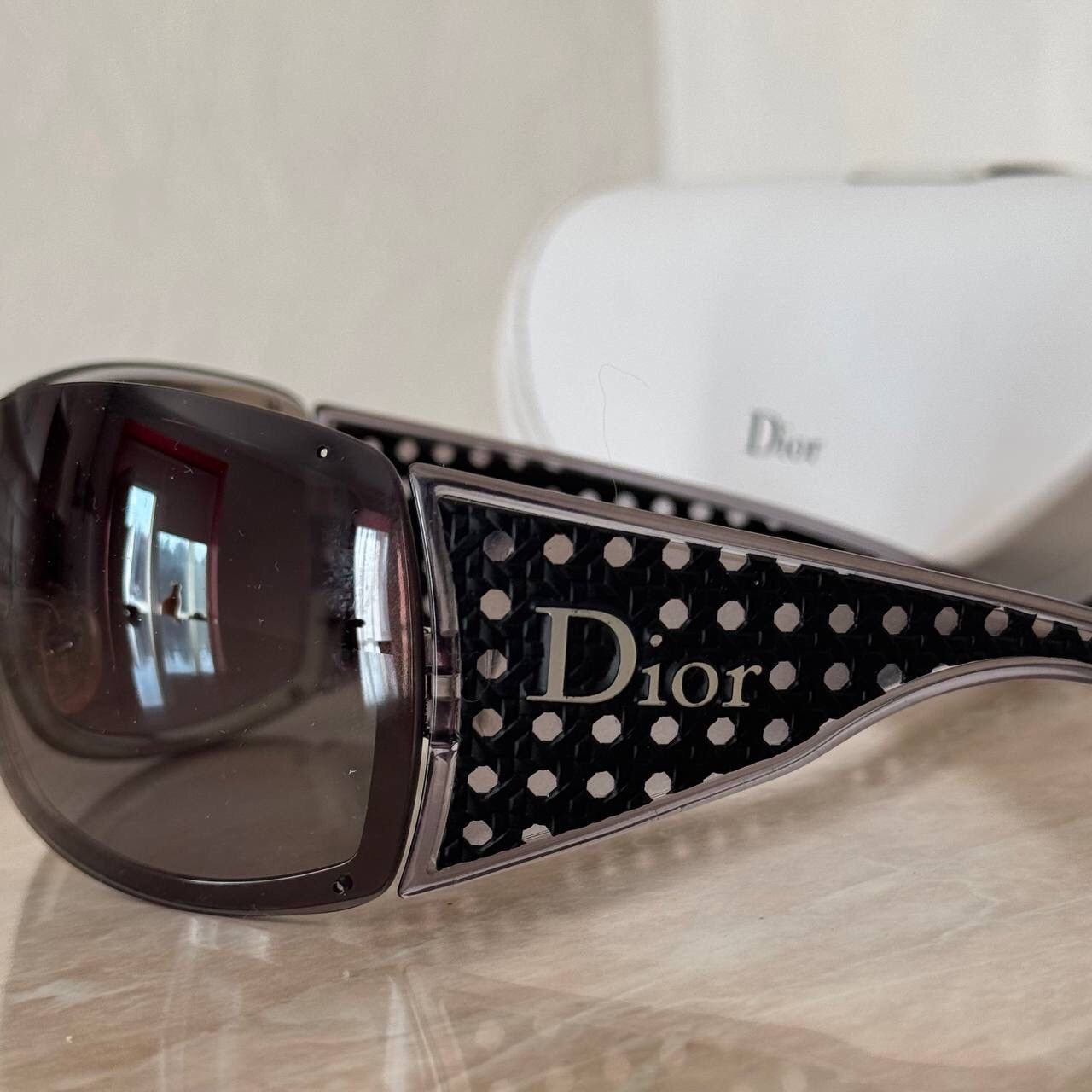 Christian Dior Quadrille Y2K Black Sunglasses QHTN2 115 Unisex Made in Italy Christian Dior Quadrille Vintage Y2K Mask Unisex Sunglasses main image 3