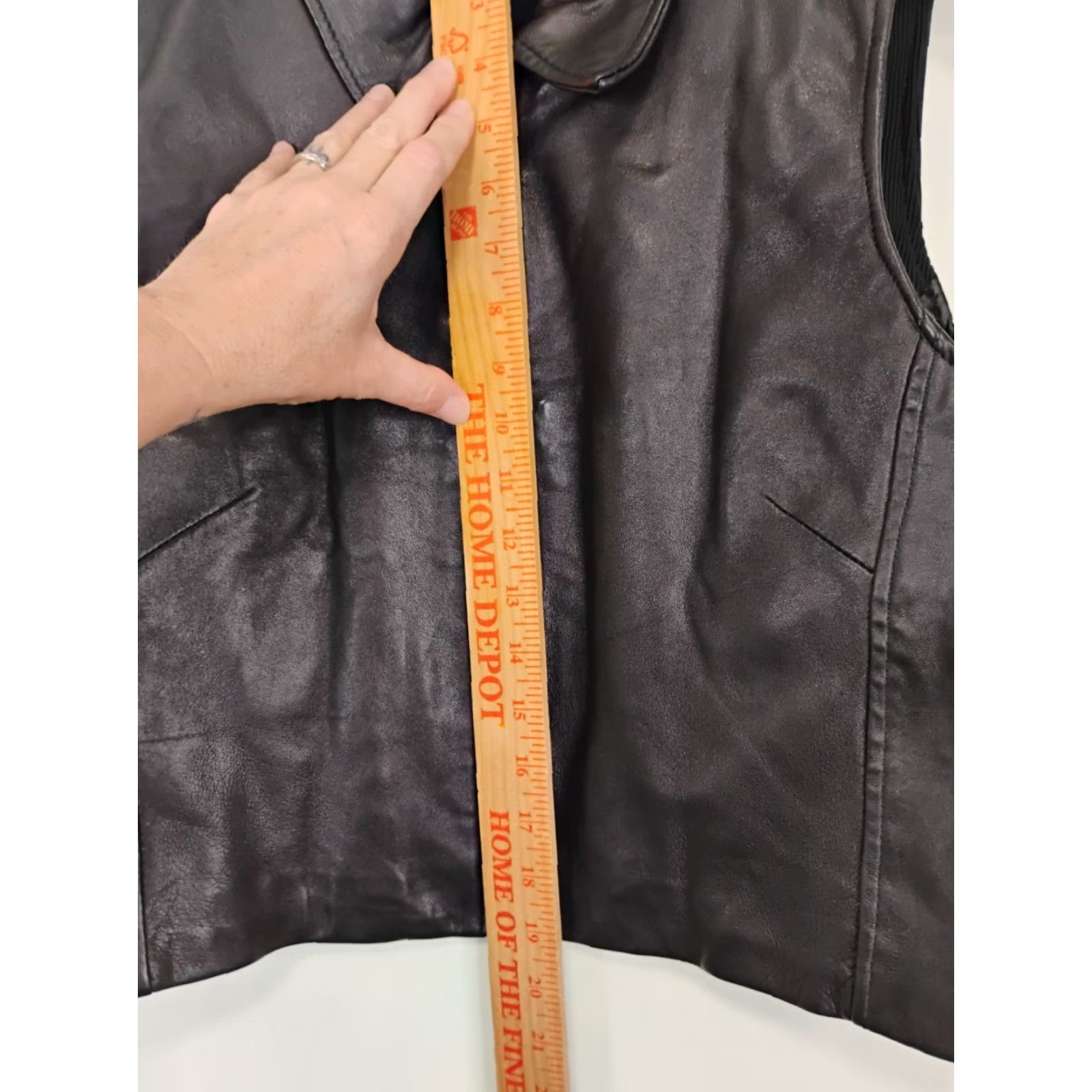Vintage VINTAGE Sienna Studio Leather Vest Full Zip Lined Stretch Back Womens Regular M Black Biker Vest Ladies Medium Size M / US 6-8 / IT 42-44 - 5 Thumbnail