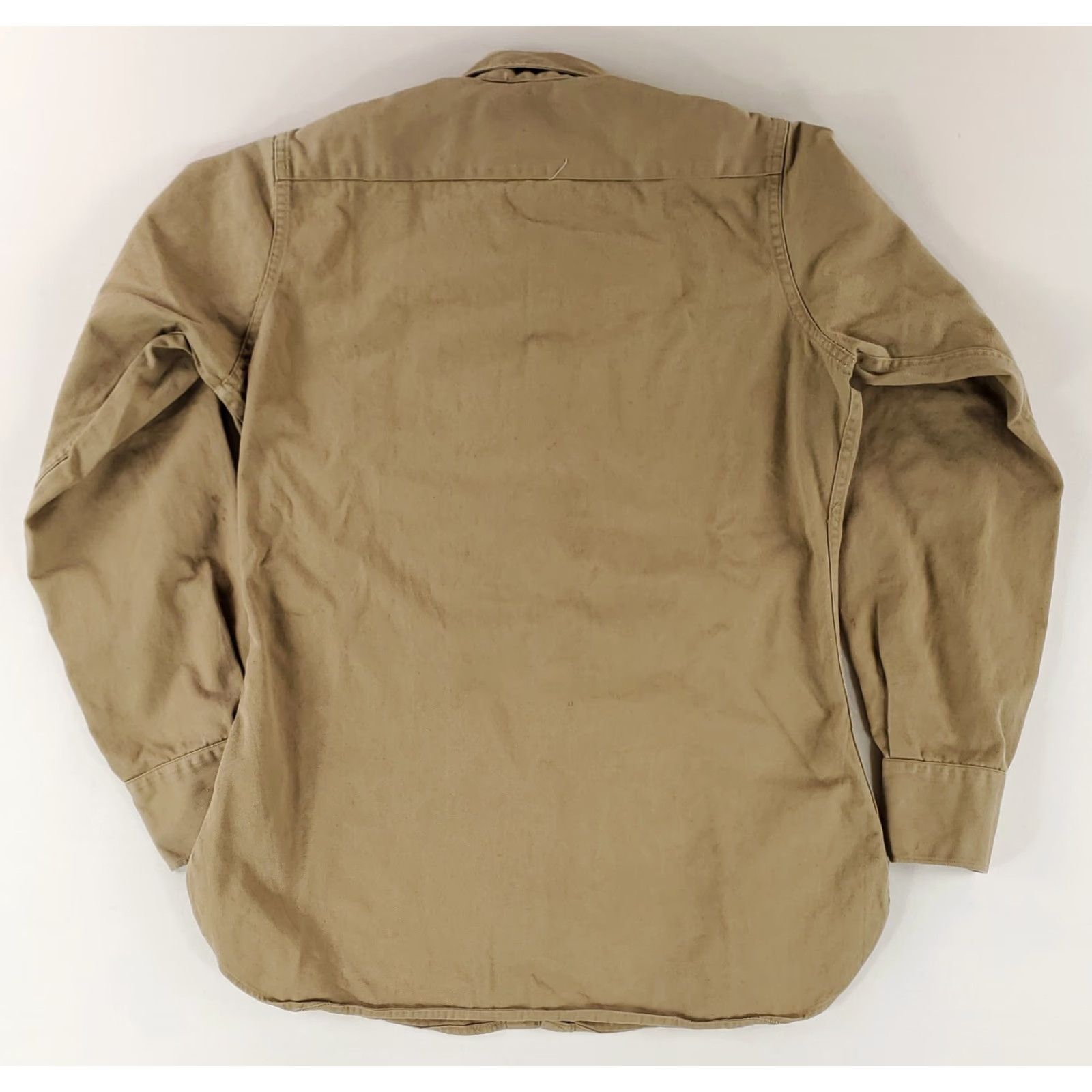 Vintage VINTAGE US Army Shirt Khaki 50s Button Up Airborne 11 Patches Mens L Beige Long Sleeve Size US L / EU 52-54 / 3 - 7 Thumbnail