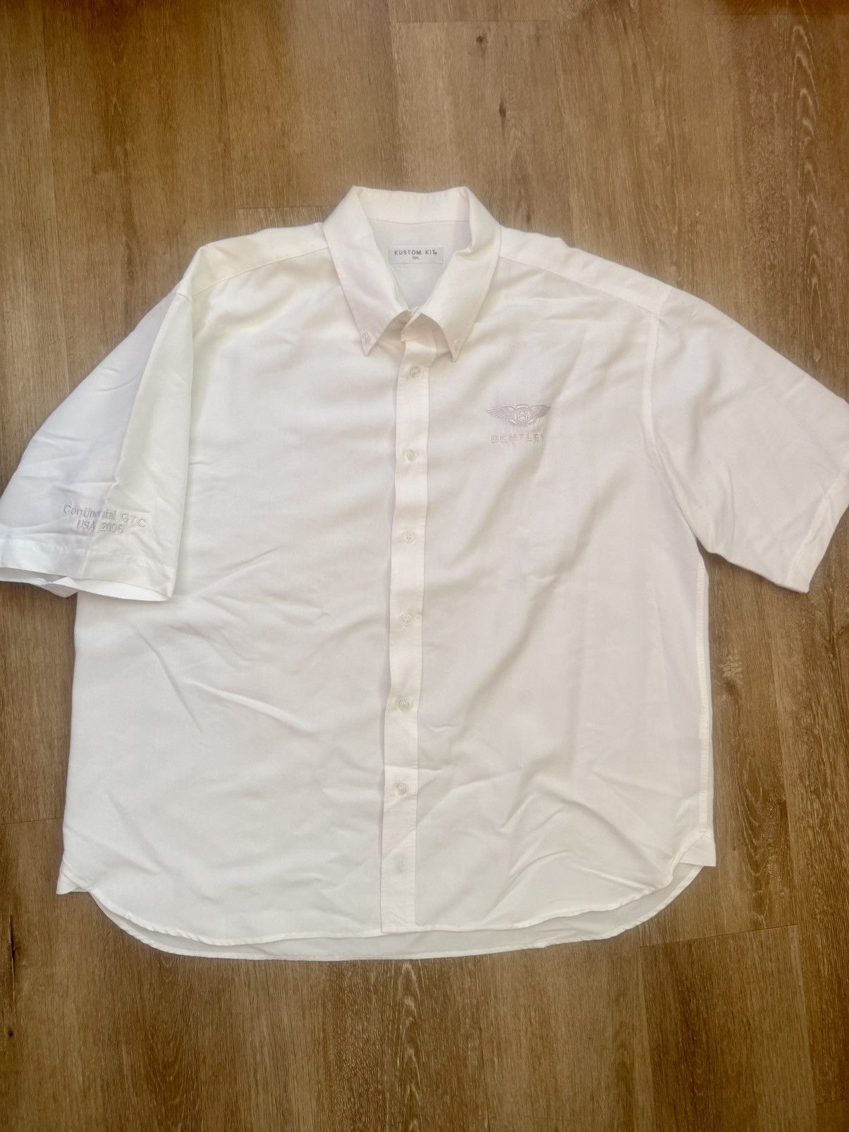 Bentley BENTLEY EMBROIDERED IMPRINT LOGO SILK BUTTON UP SHORT SLEEVE Size US XXL / EU 58 / 5 - 9 Thumbnail