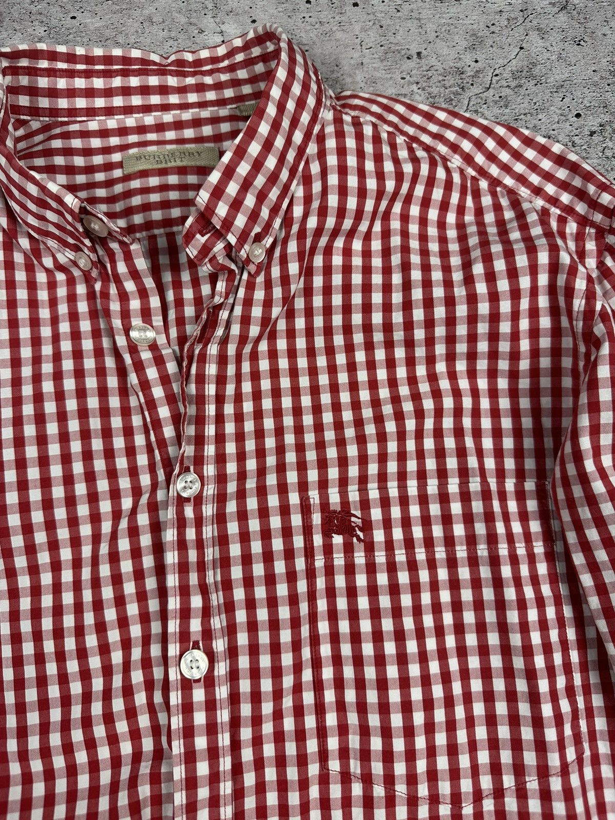 Burberry Burberry Brit Small Logo Check Patterned Button Up Shirt Size US XL / EU 56 / 4 - 8 Thumbnail
