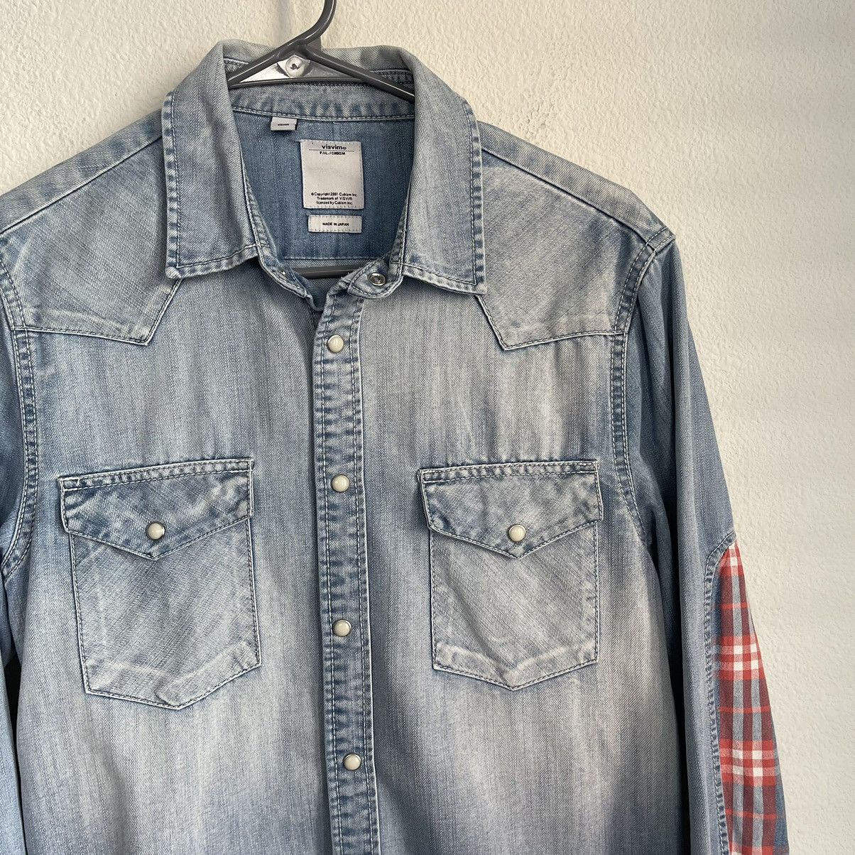 Visvim Visvim Plaid Elbows Button Down LS Western Denim Shirt Size US S / EU 44-46 / 1 - 2 Thumbnail