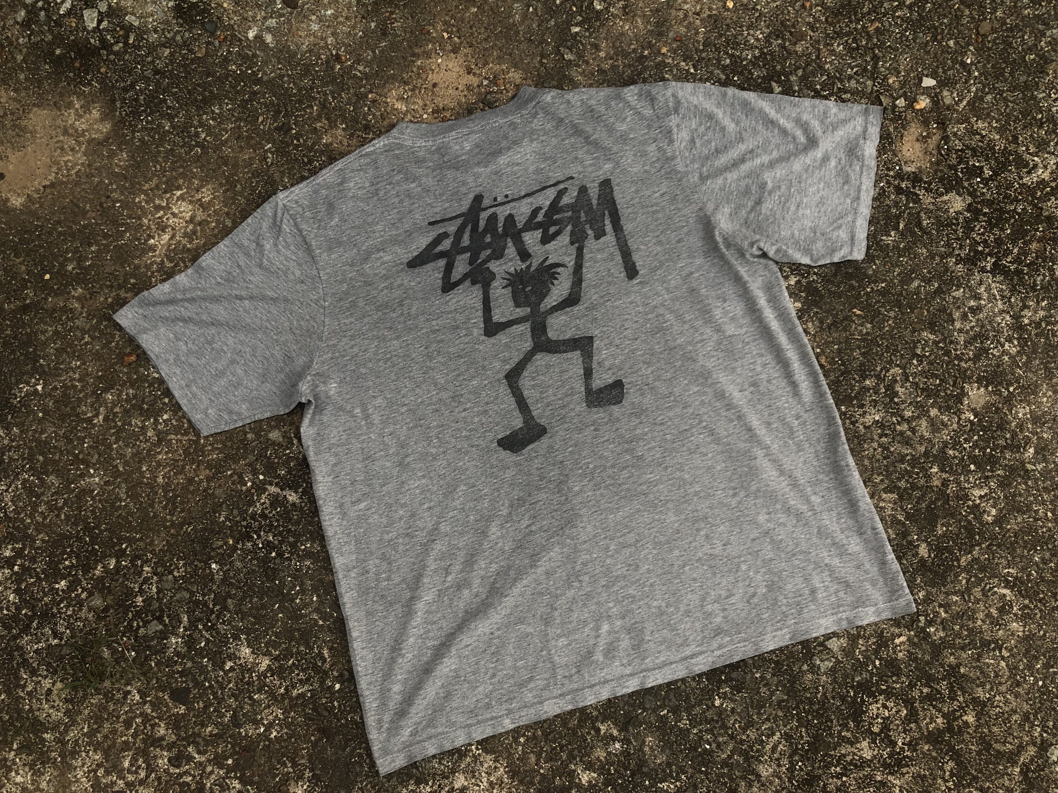 Vintage 🔥Vintage Original 90s STUSSY 'Stickman' Streetwear T-Shirt Size US L / EU 52-54 / 3 - 1 Thumbnail