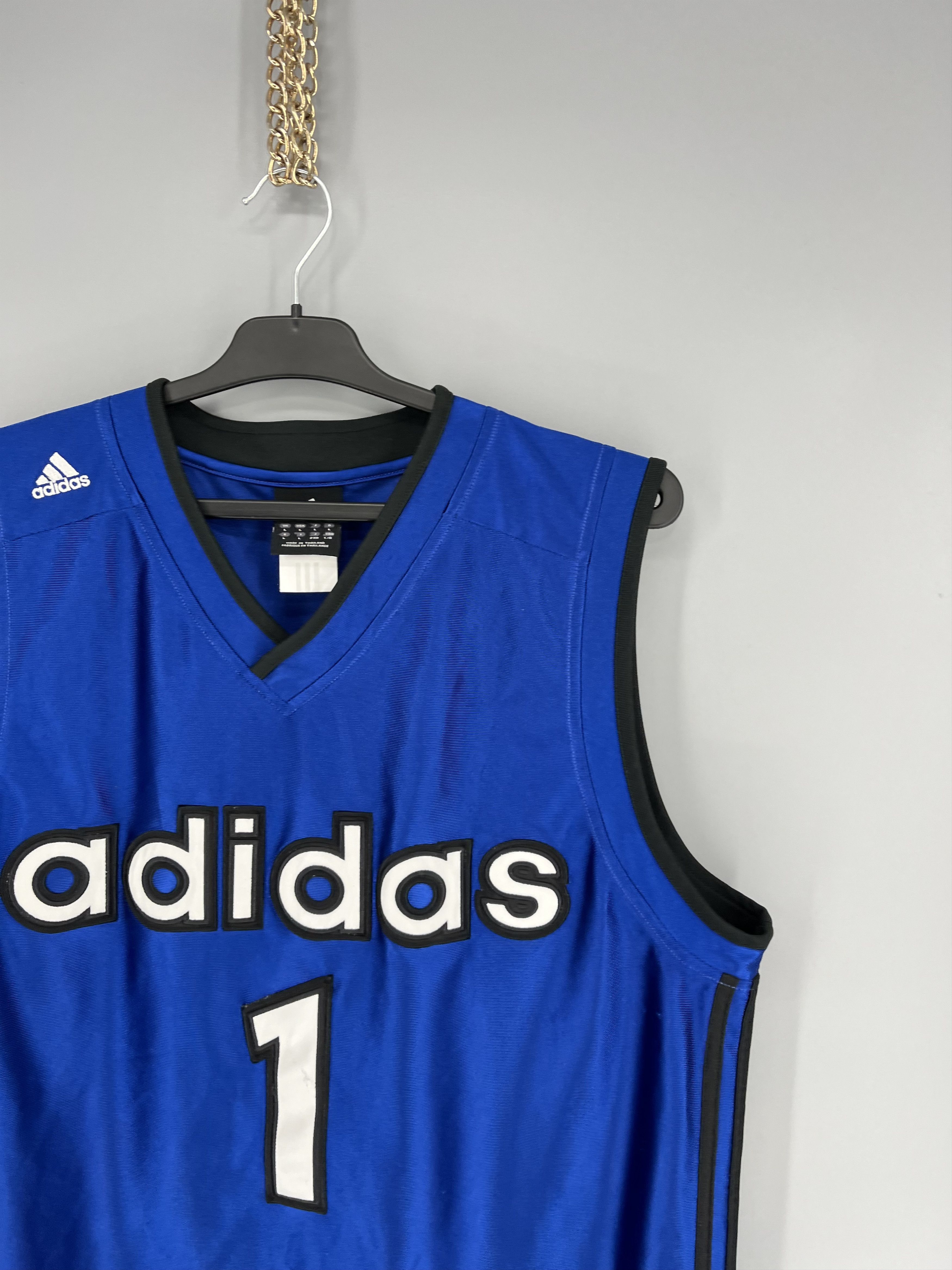 Adidas Adidas Vintage 90s Jersey Number One Basketball Rare Item Size US L / EU 52-54 / 3 - 5 Thumbnail