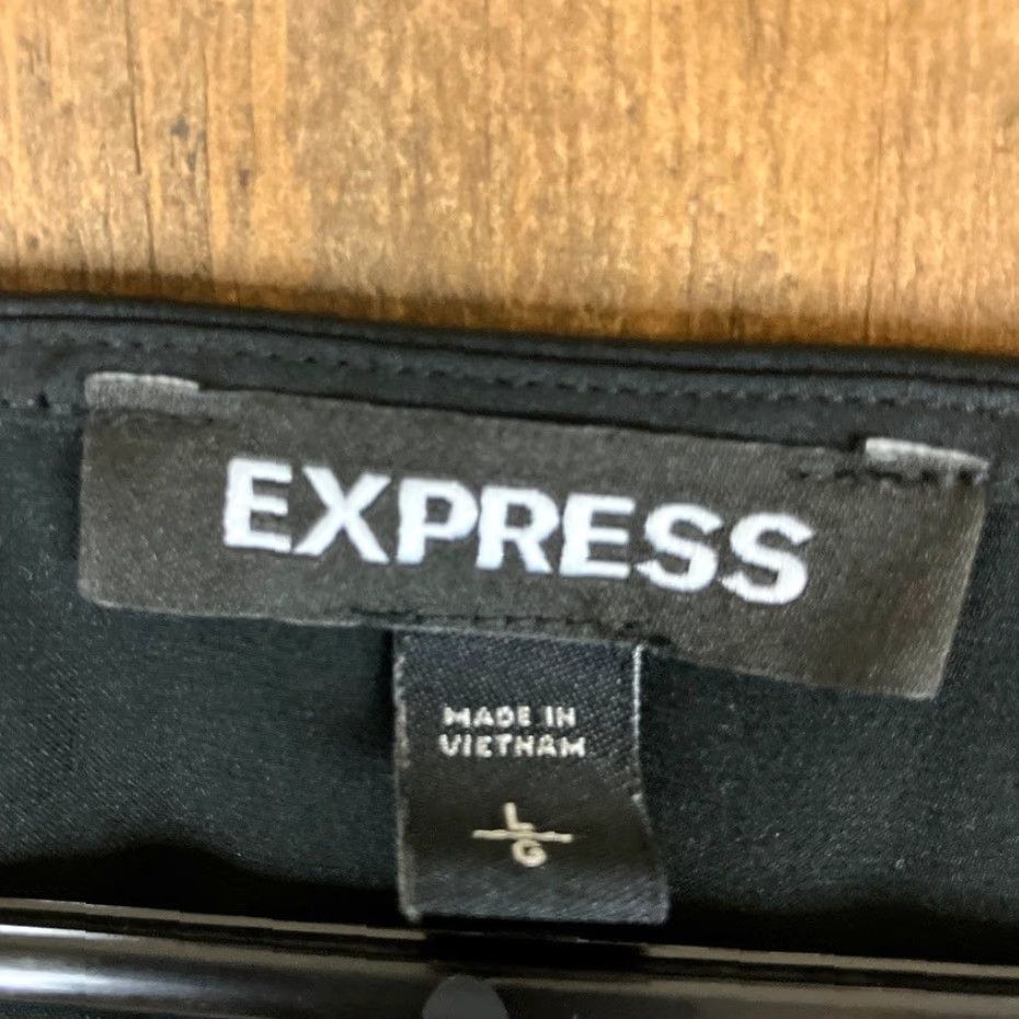 Express VINTAGE Express Womens Blouse Black V Neck Sleeveless Tank Lace Trim Stretch Large Size L / US 10 / IT 46 - 6 Thumbnail