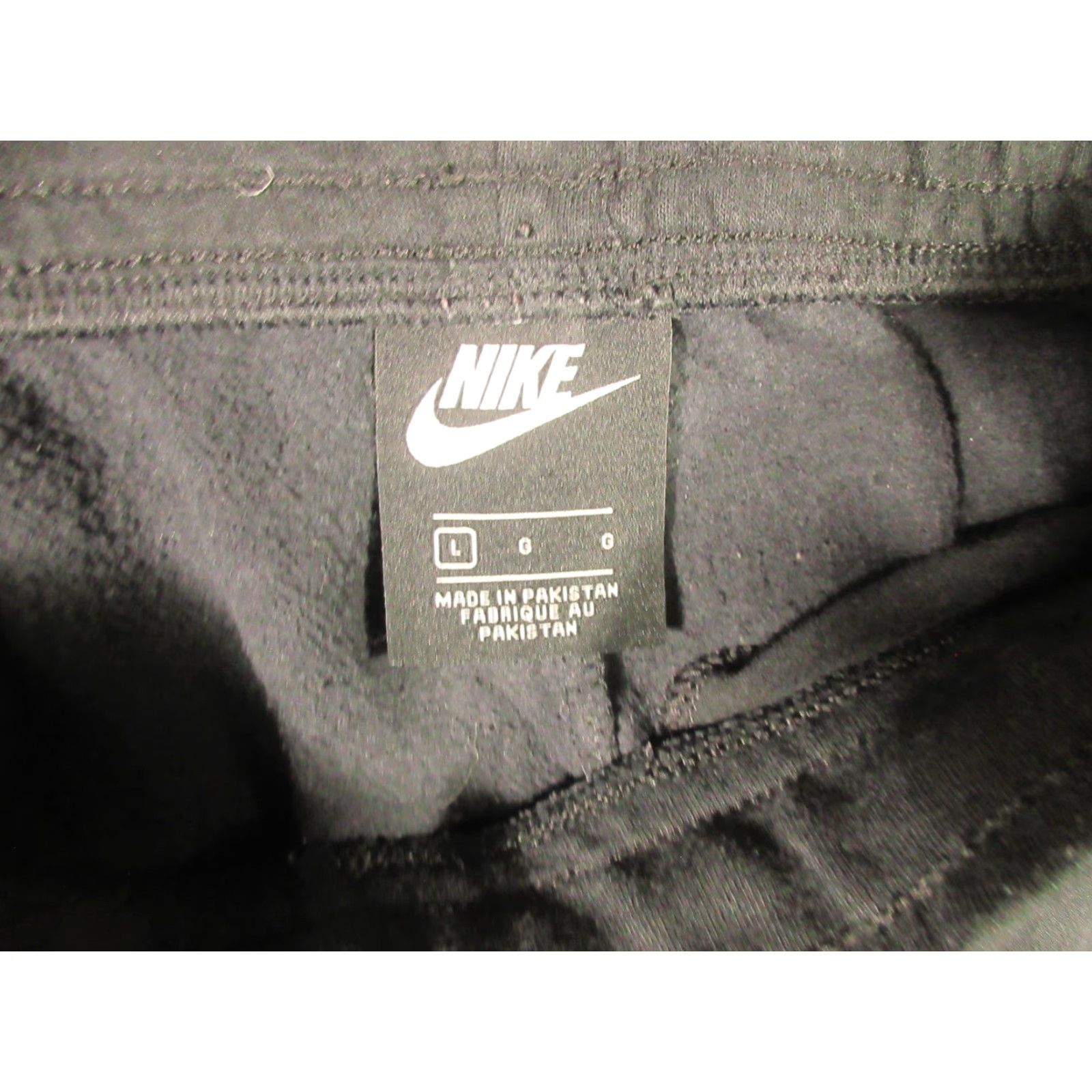 Nike Nike Sweatpants Mens L Black Fleece Joggers Embroidered Swoosh Bleach Spots Size US 33 - 3 Thumbnail
