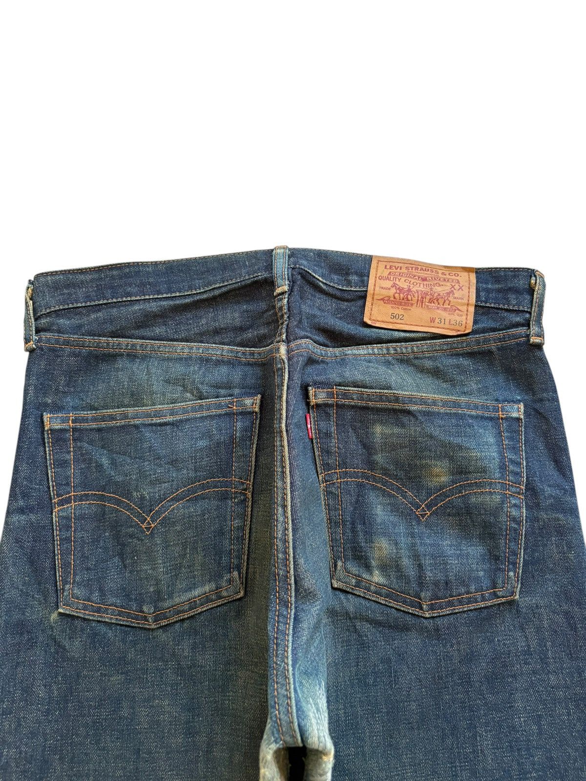 Levi's Vintage 80s Levis 502XX Big E Selvedge Mud Wash Loose Jeans Size US 31 - 9 Thumbnail