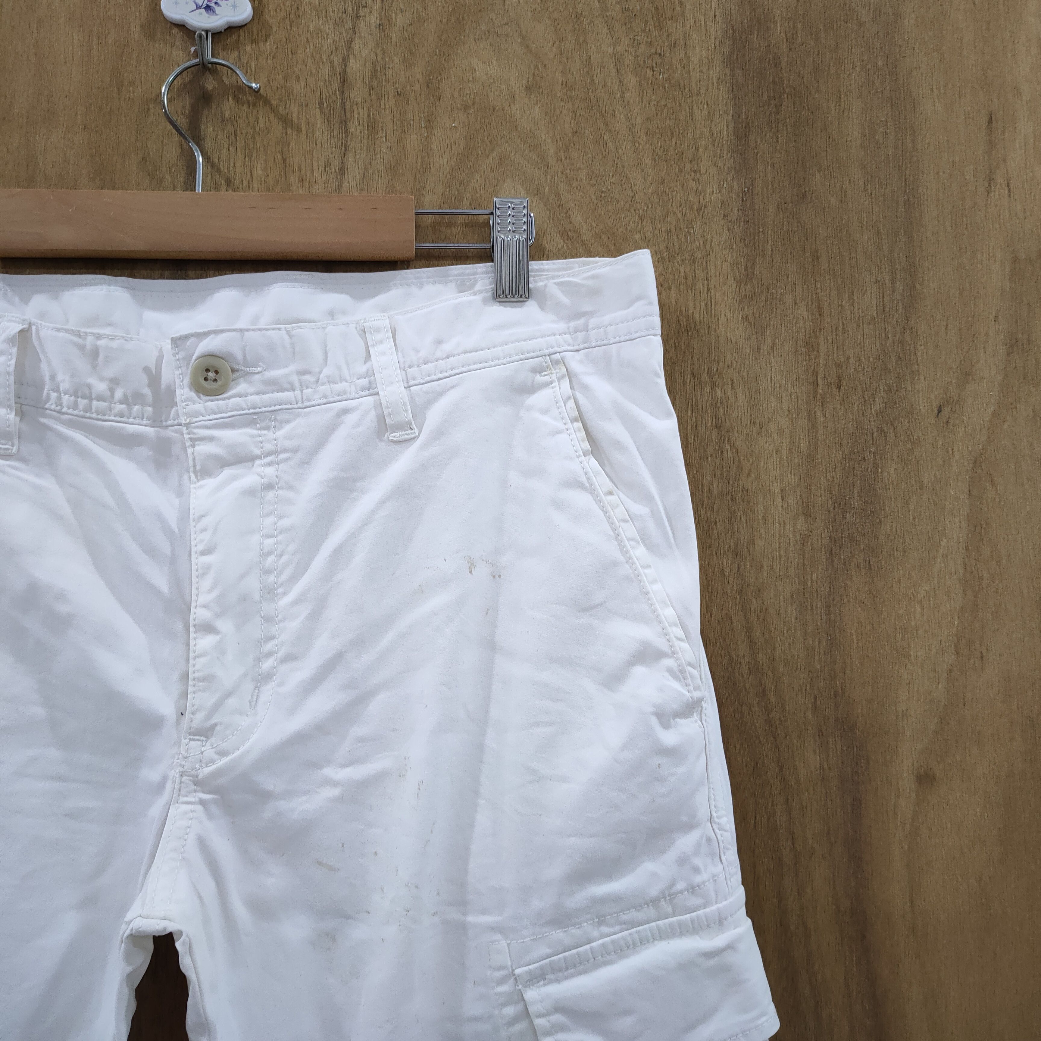 Japanese Brand JAPANESE WHITE YELLOW SKINNY CARGO PANTS Size US 33 - 6 Thumbnail