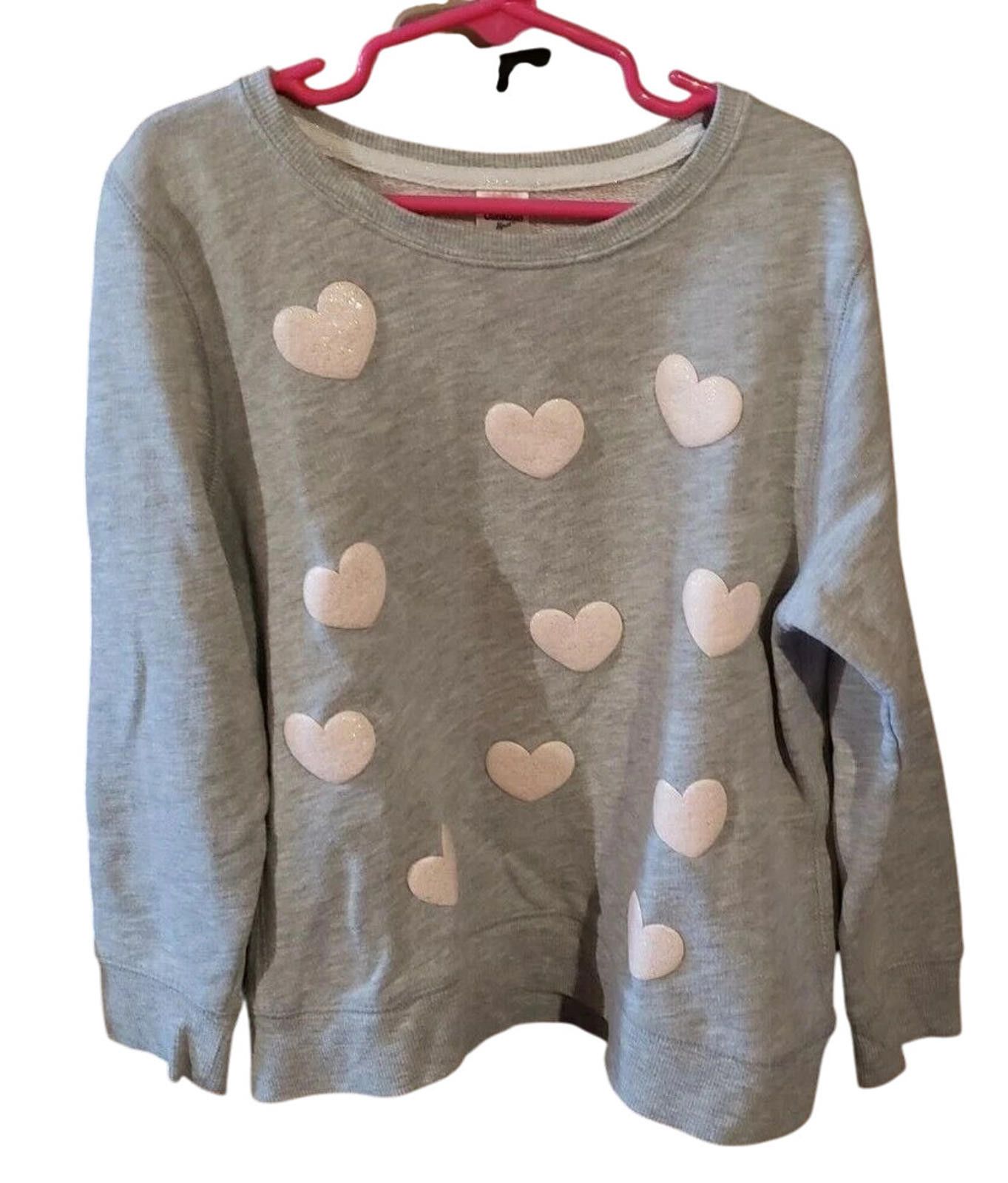 Other Girls Osh Kosh B'gosh Solid Gray Sweatshirt With Pink Hearts Size ONE SIZE - 1 Thumbnail