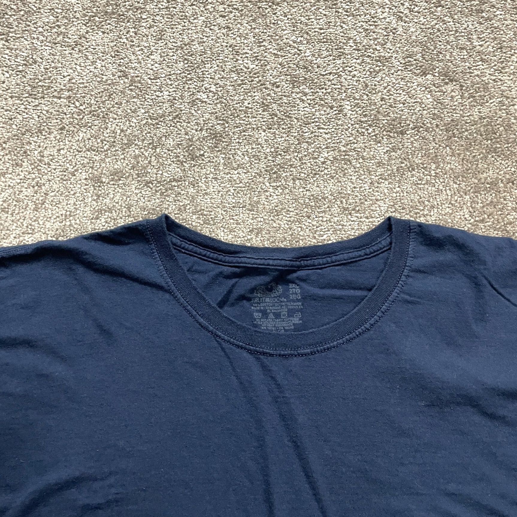Fruit Of The Loom Fruit Of The Loom Basic Crew Neck T-Shirt Mens 2XL Navy Blue Casual Classic Outdoor Cotton Size US XXL / EU 58 / 5 - 3 Thumbnail