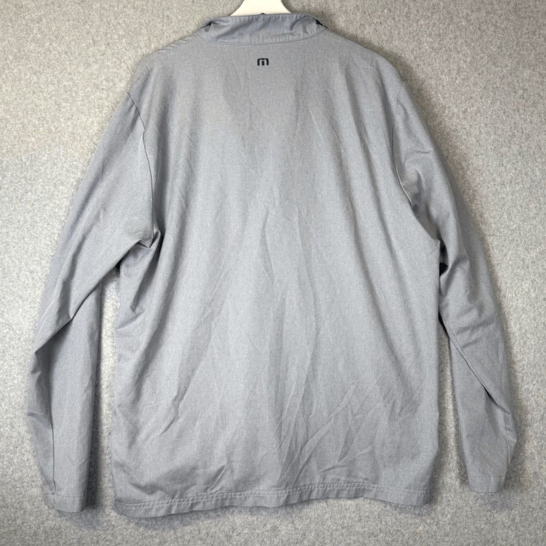 TravisMathew VINTAGE Travis Mathew Mens XL Quarter Zip Pullover Golf Jacket Gray Black Stripes Size US XL / EU 56 / 4 - 7 Thumbnail