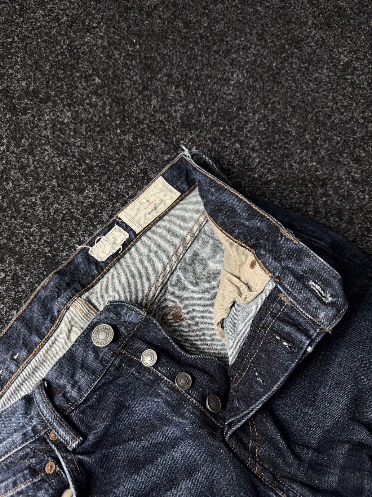 Allsaints AllSaints 00s Cigarette Slim Blue Distressed Denim Jeans Size US 31 - 7 Thumbnail