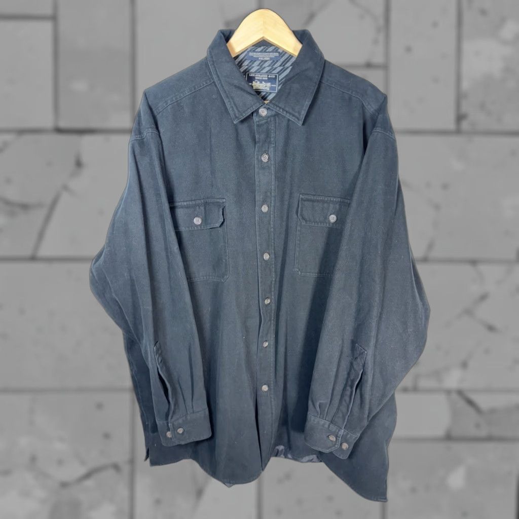 VINTAGE Levi Strauss & Co Heavy Shirt Jacket Shacket Navy Blue Lined Mens XXL