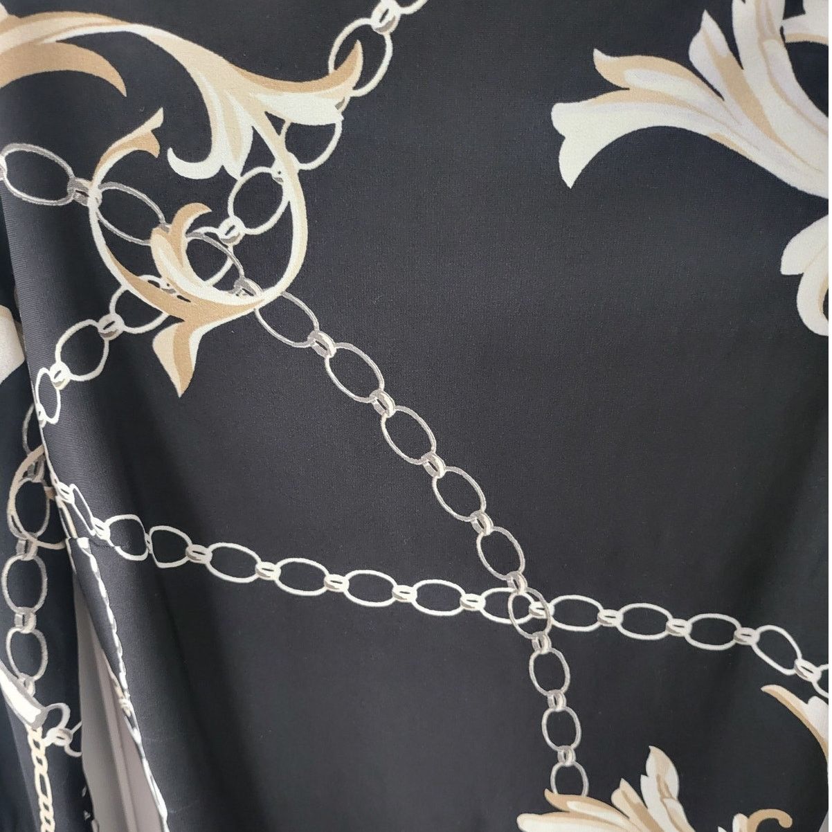 White House Black Market WH/BM Black Chain Print Belted Blouson Dress - XXS Size XXS / US 00 / IT 34 - 3 Thumbnail