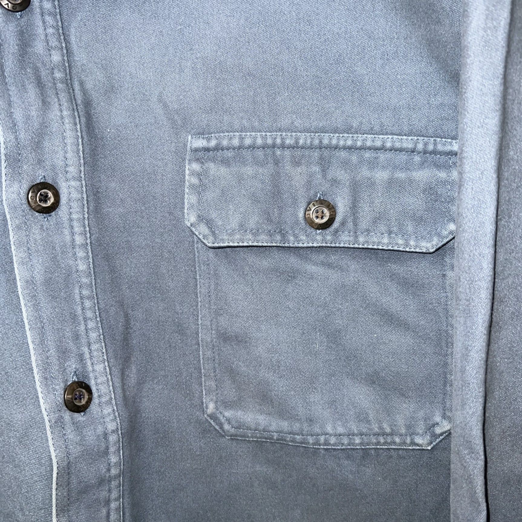Levi's VINTAGE Levi's Button-Up Shacket Mens XL Blue Flannel Solid Long Sleeve Missing 2 Buttons Size US XL / EU 56 / 4 - 2 Thumbnail