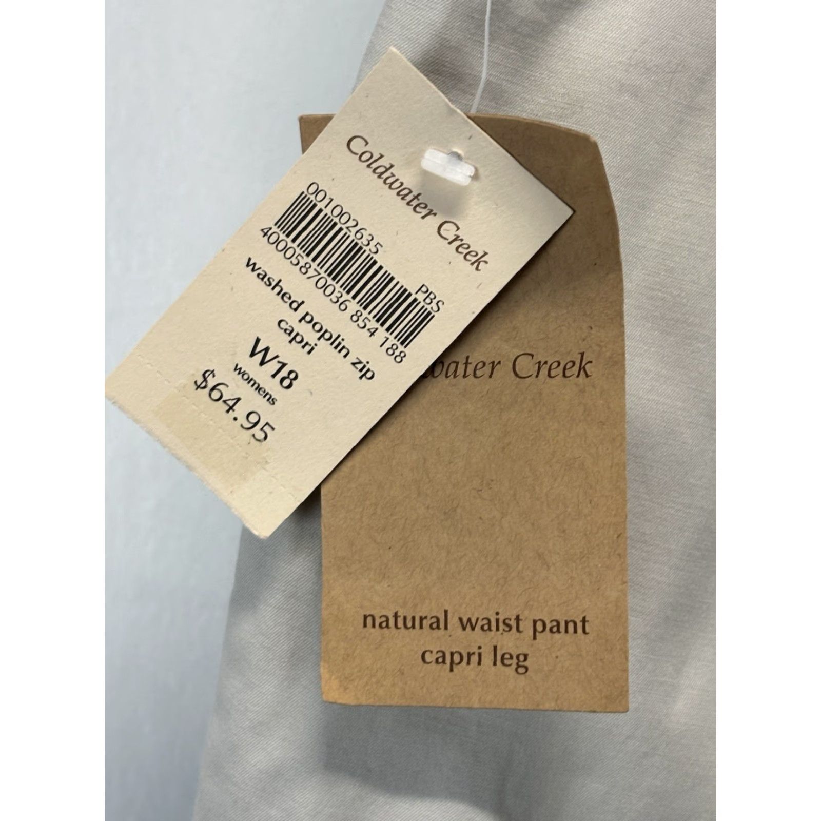 Coldwater Creek COLDWATER CREEK Plus Size 18W Women’s Beige Washed Poplin Zip Capri Pants Size 40" / US 18 - 6 Thumbnail