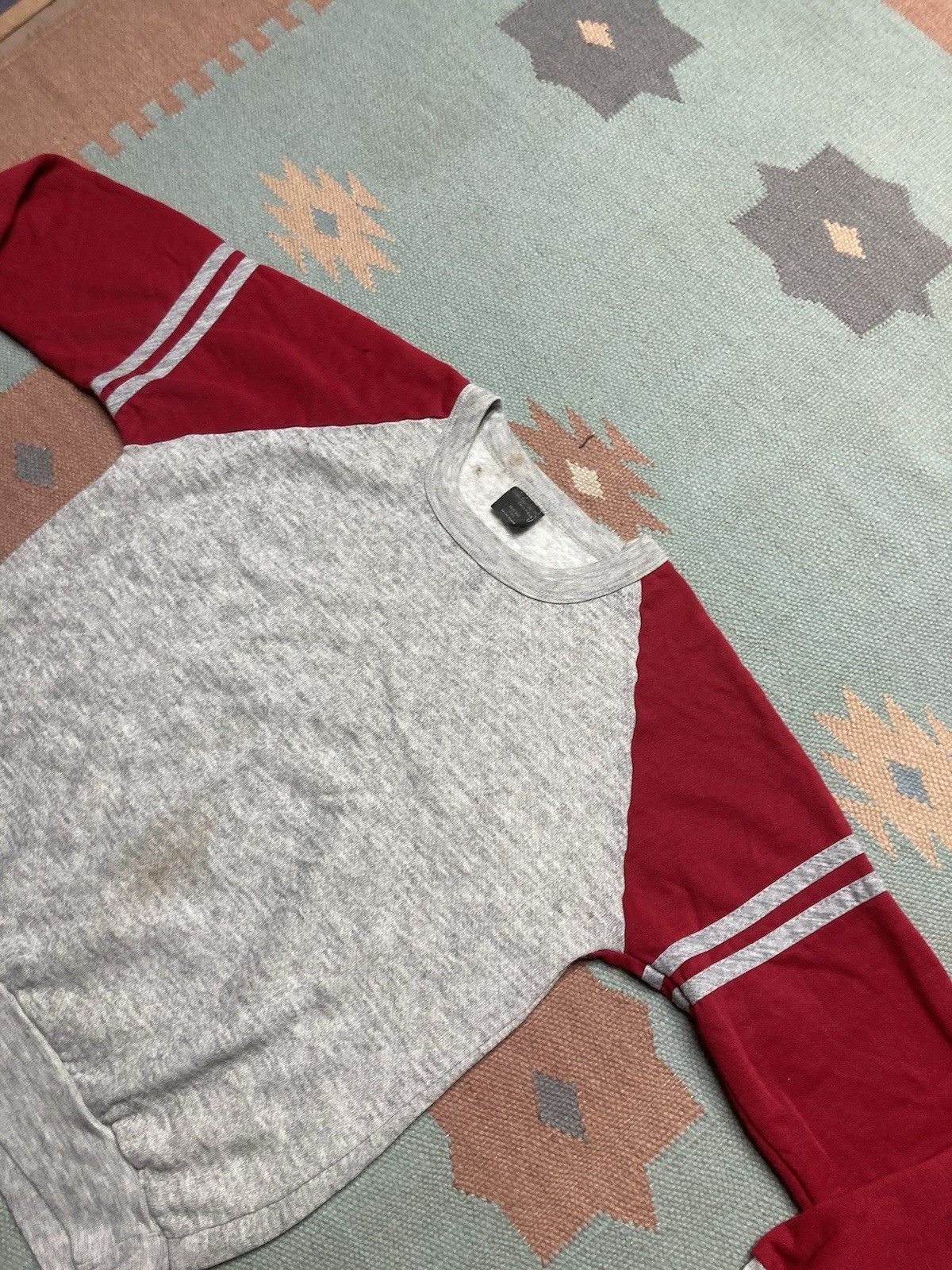 Vintage 70s crewneck sweatshirt two tone red heather gray soft small Size US S / EU 44-46 / 1 - 3 Thumbnail