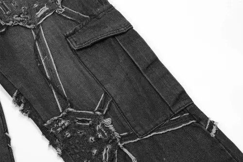 VIBE High street design spider web denim straight trousers Size US 34 / EU 50 - 4 Thumbnail