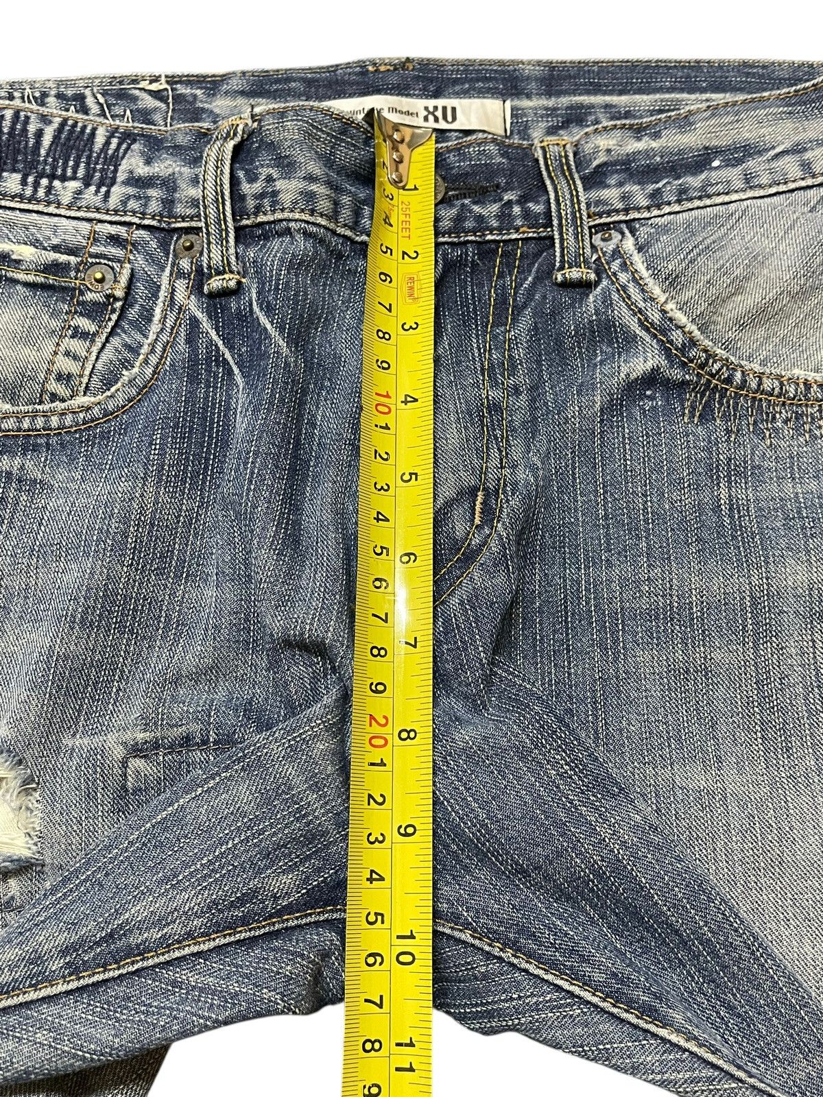 Edwin Vintage Edwin XV Faded Wash Distressed Wide Leg Flare Jeans Size US 30 / EU 46 - 15 Thumbnail