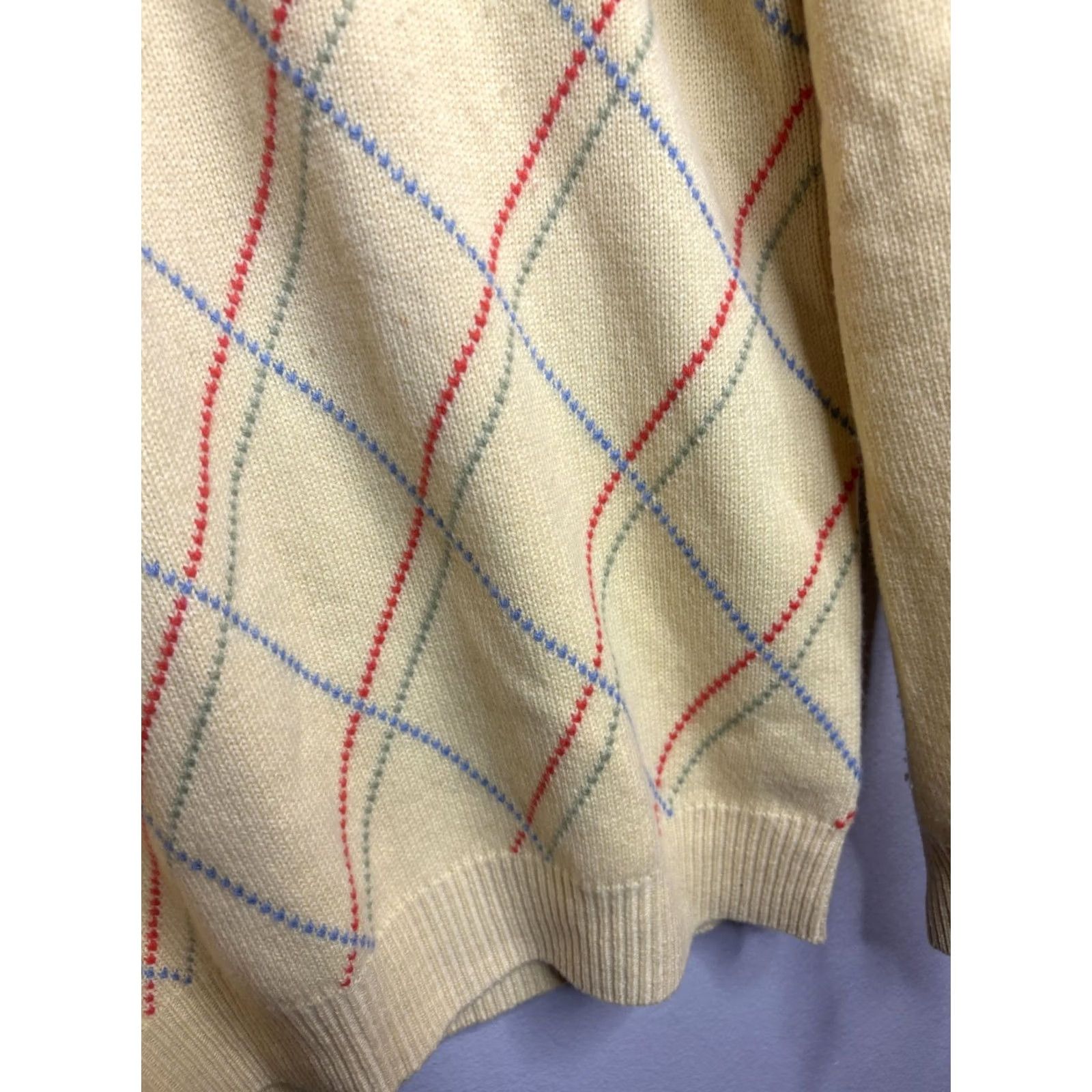 Vintage Paul Fredrick Sweater Mens Medium Yellow Cashmere Argyle Diamond Crewneck Knit Size US M / EU 48-50 / 2 - 5 Thumbnail