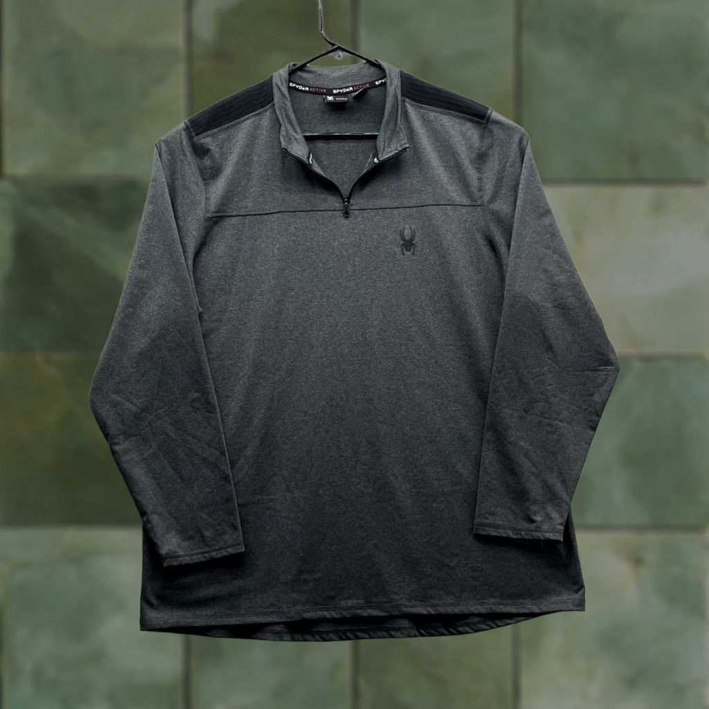Spyder Spyder Mens XL Heather Gray ProwB Performance 1/4 Zip Hiking Jacket Sports Athleisure Activewear Men XL Gray Spyder Active Pullover Jacket Size US XL / EU 56 / 4 - 1 Thumbnail