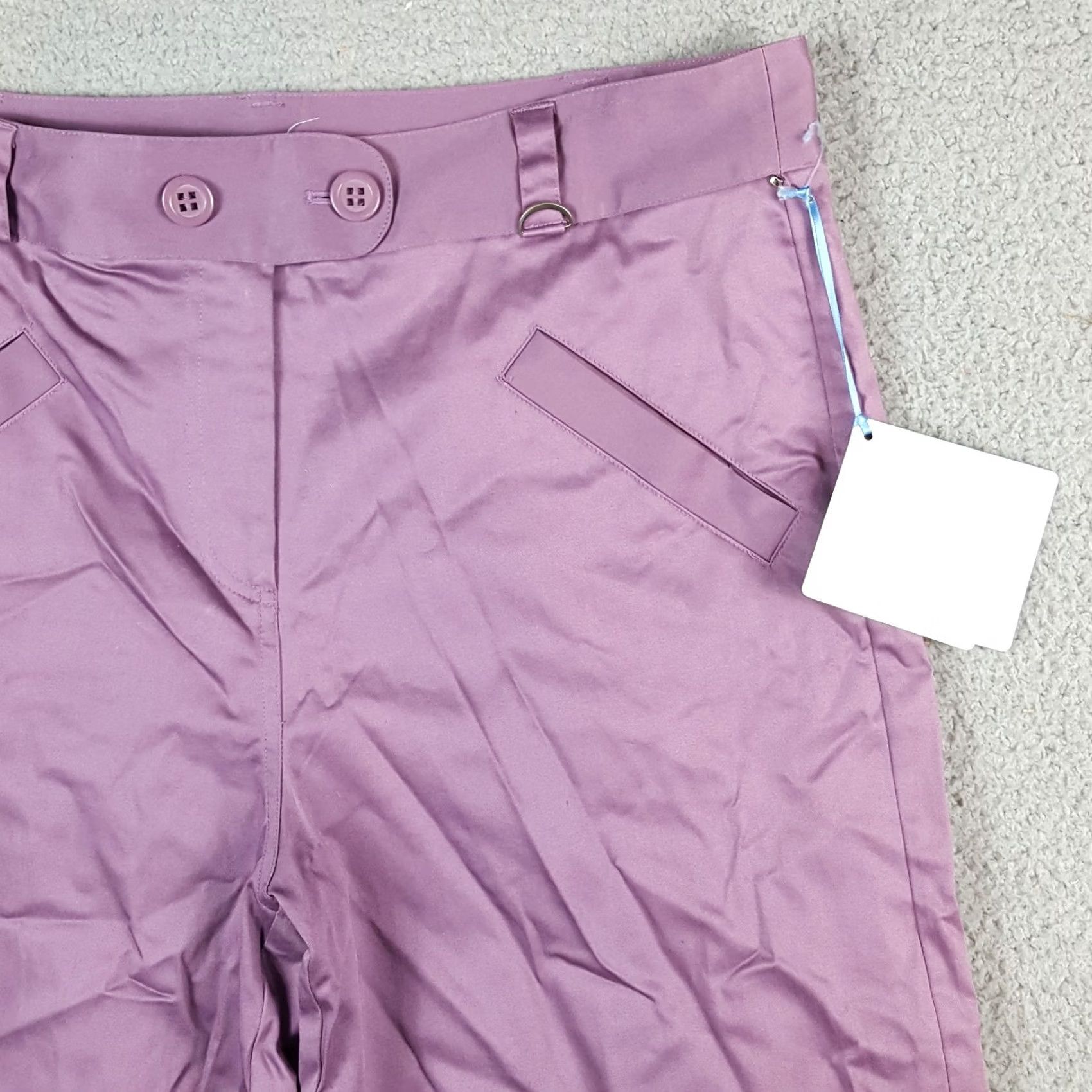 Vintage VINTAGE LIJA Purple Wide Leg Golf Shorts Women's Size 14 Retro High Waist 00s 90s Casual Summer Bohemian Athletic Fashion Golf Shorts Size 36" / US 14 / IT 50 - 3 Thumbnail