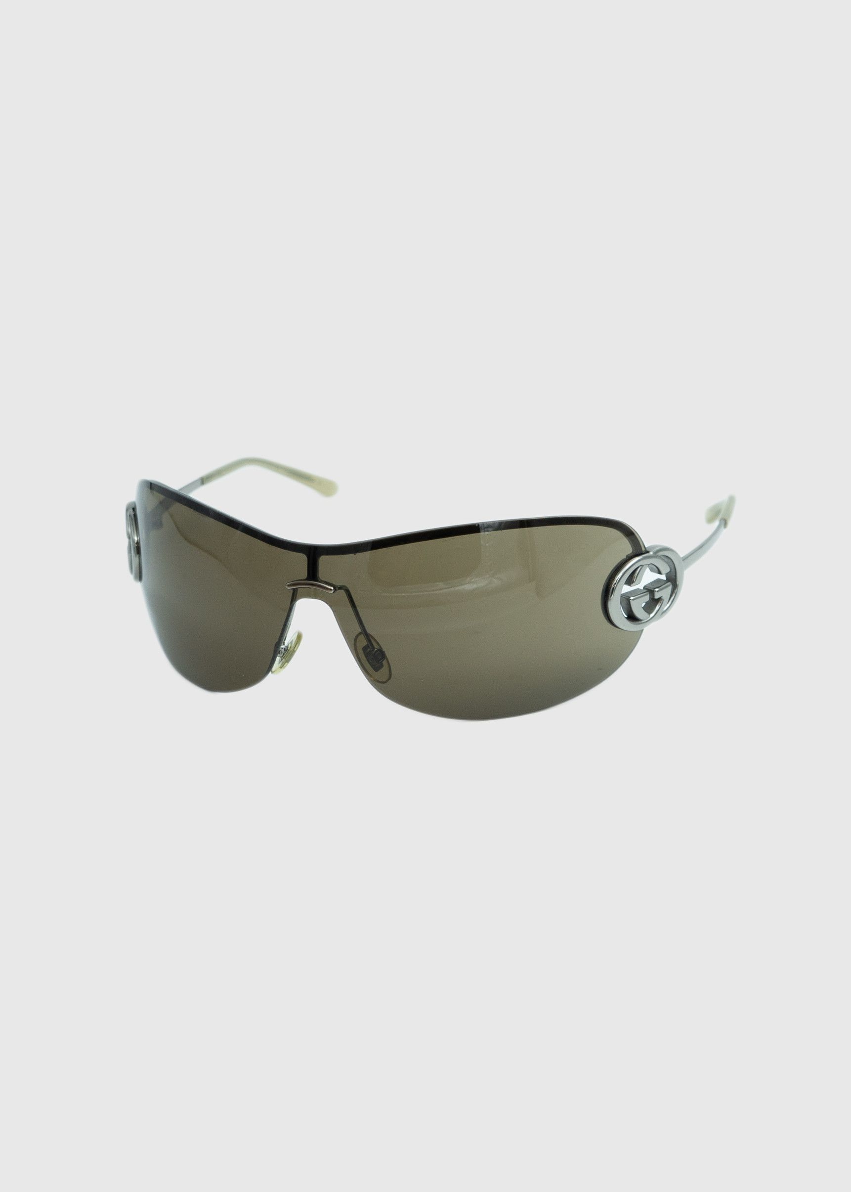 image of Gucci GG 2773 Logo Shield Silver Sunglasses Vintage 90's 00S, Men's
