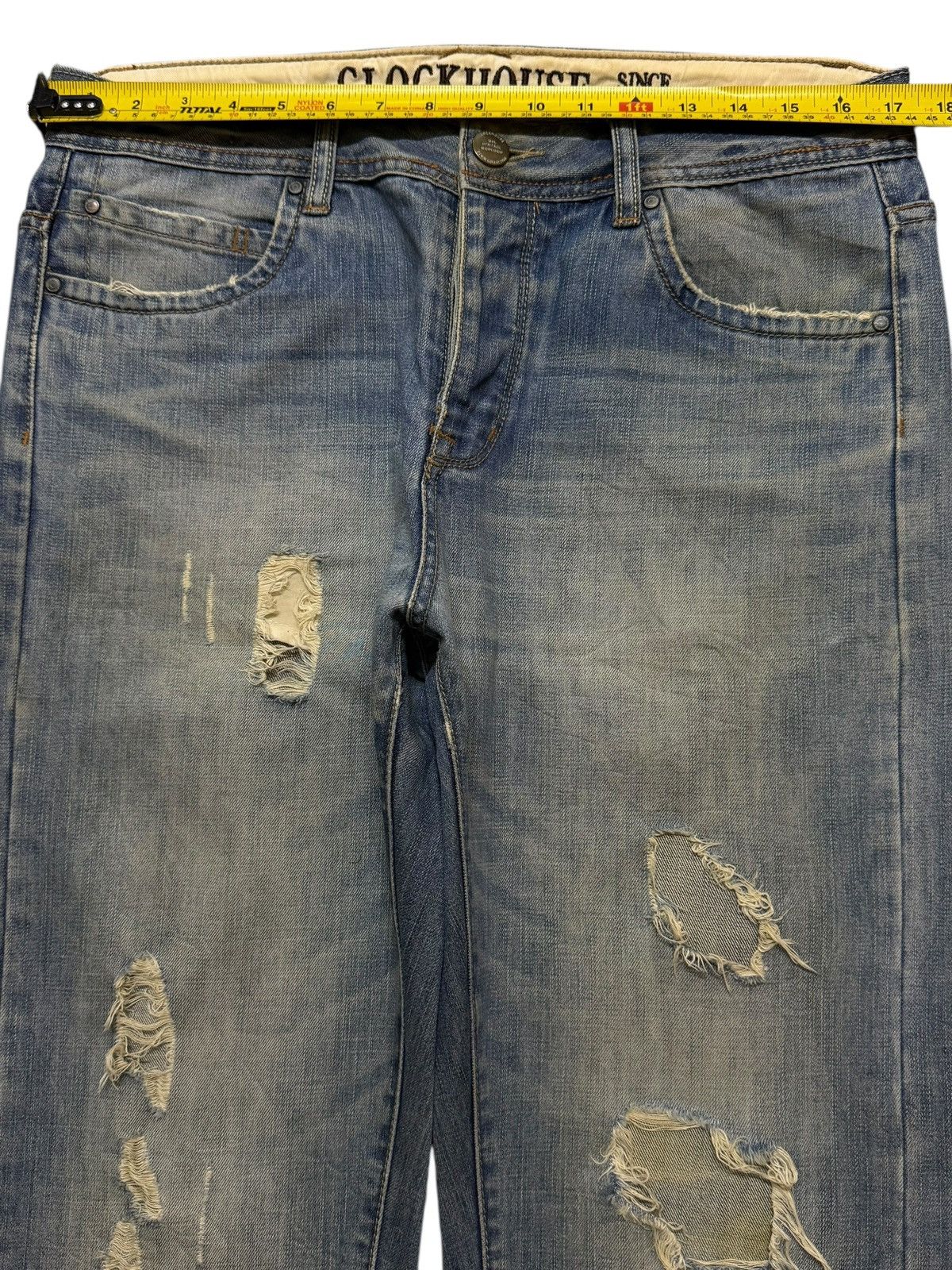 Hysteric Glamour Vintage Y2K Japanese Brand Blue Faded Wash Distressed Jeans Size US 34 / EU 50 - 8 Thumbnail