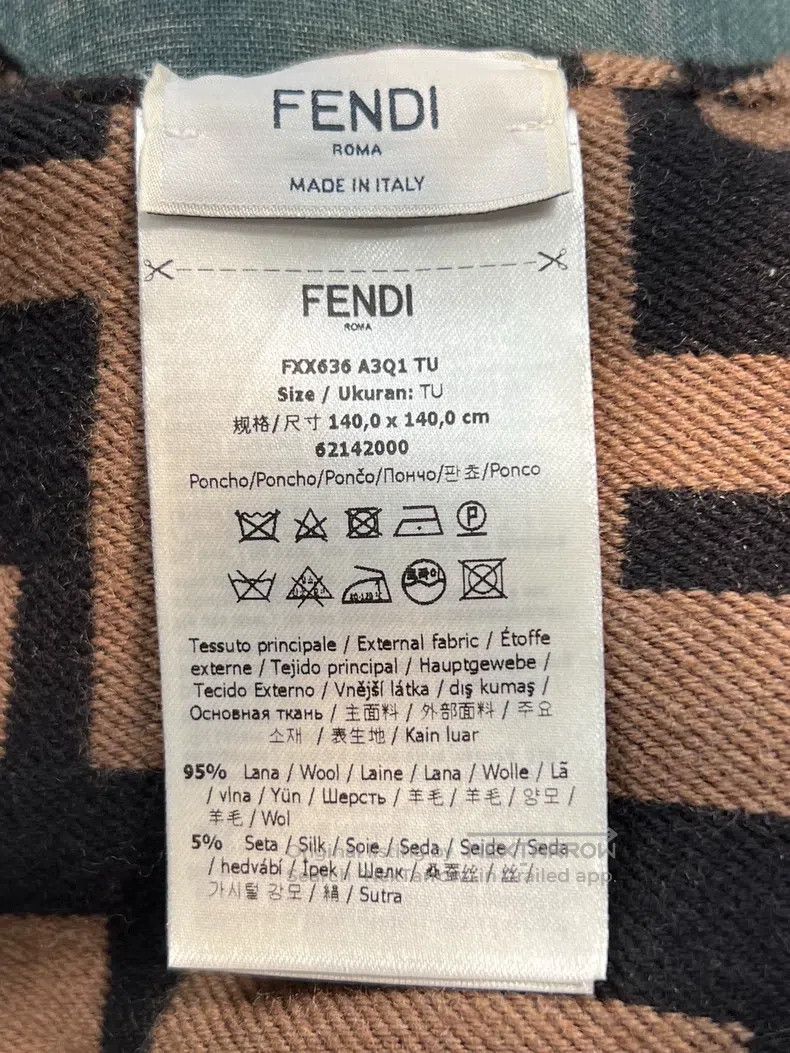Fendi Fendi size 140*140 cm FF floral cashmere cape cloak, 140*14 Size ONE SIZE - 8 Thumbnail