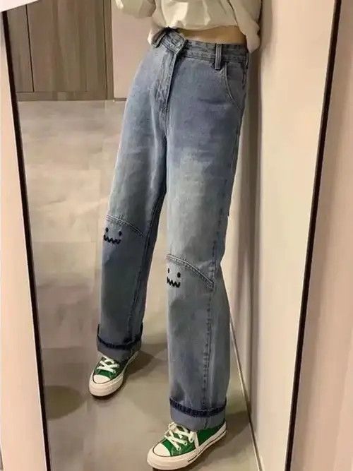 Jean Jeans Personality Letter Jeans Hip Hop Size 27" / US 4 / IT 40 - 2 Thumbnail