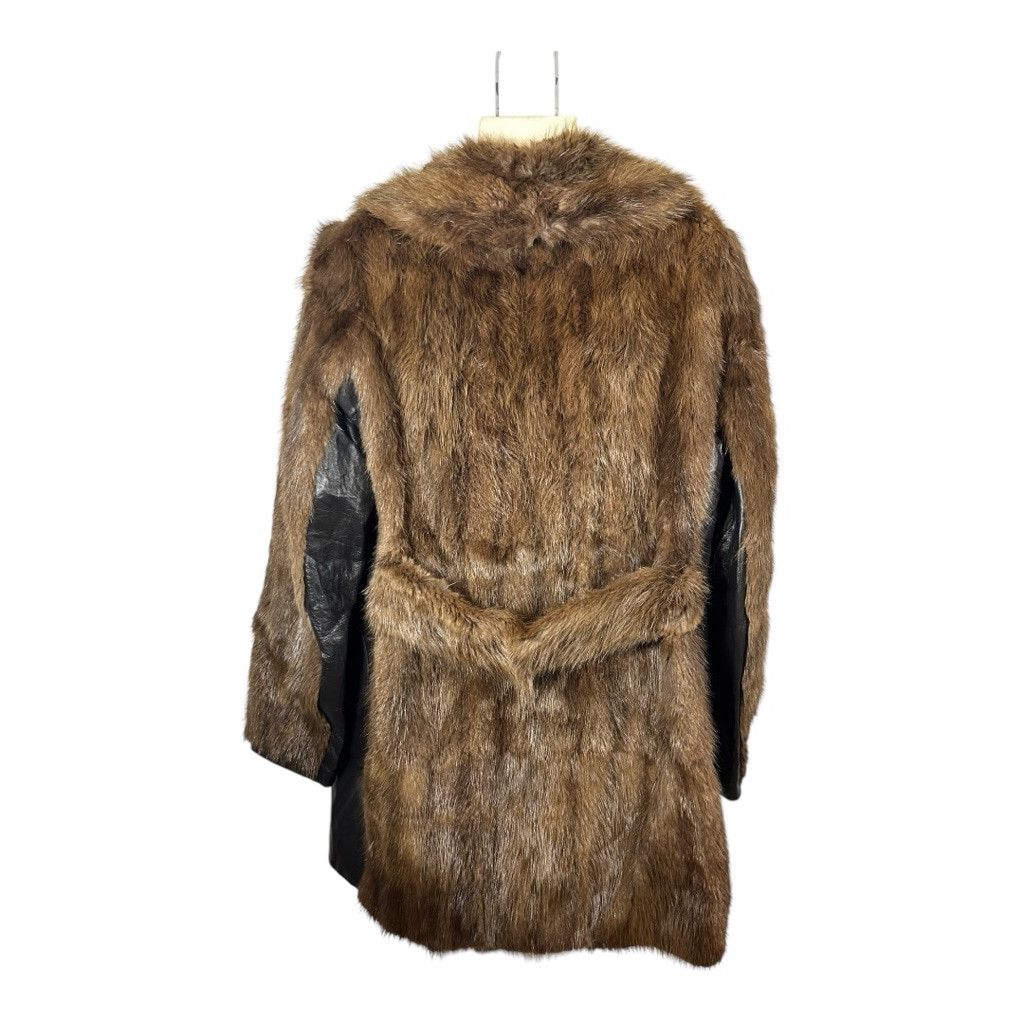 Handmade Rare Vintage Mob Wife Real Mink Fur and Leather Long Coat Size M / US 6-8 / IT 42-44 - 9 Thumbnail