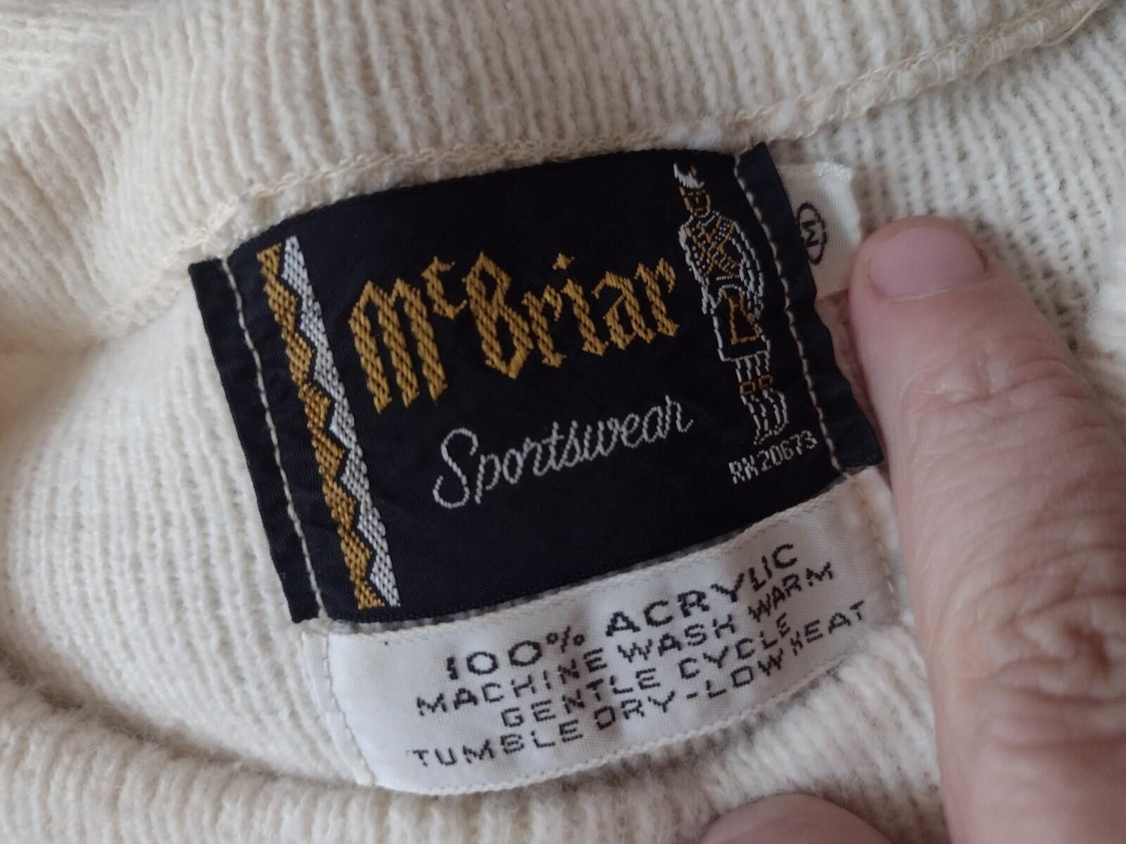 Other 80s McBriar Fair Isle Sweater M Cream Rust Green Nordic Knit Size US M / EU 48-50 / 2 - 10 Thumbnail