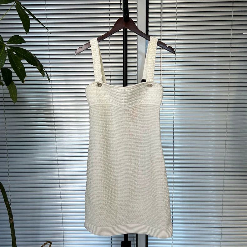 Chanel White Sleeveless Mini Dress - dmc
